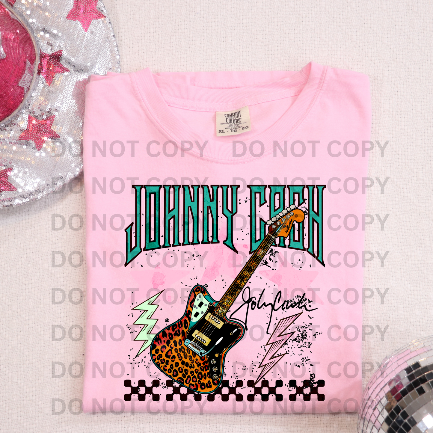 Johnny Cash Full Color DTF Transfer