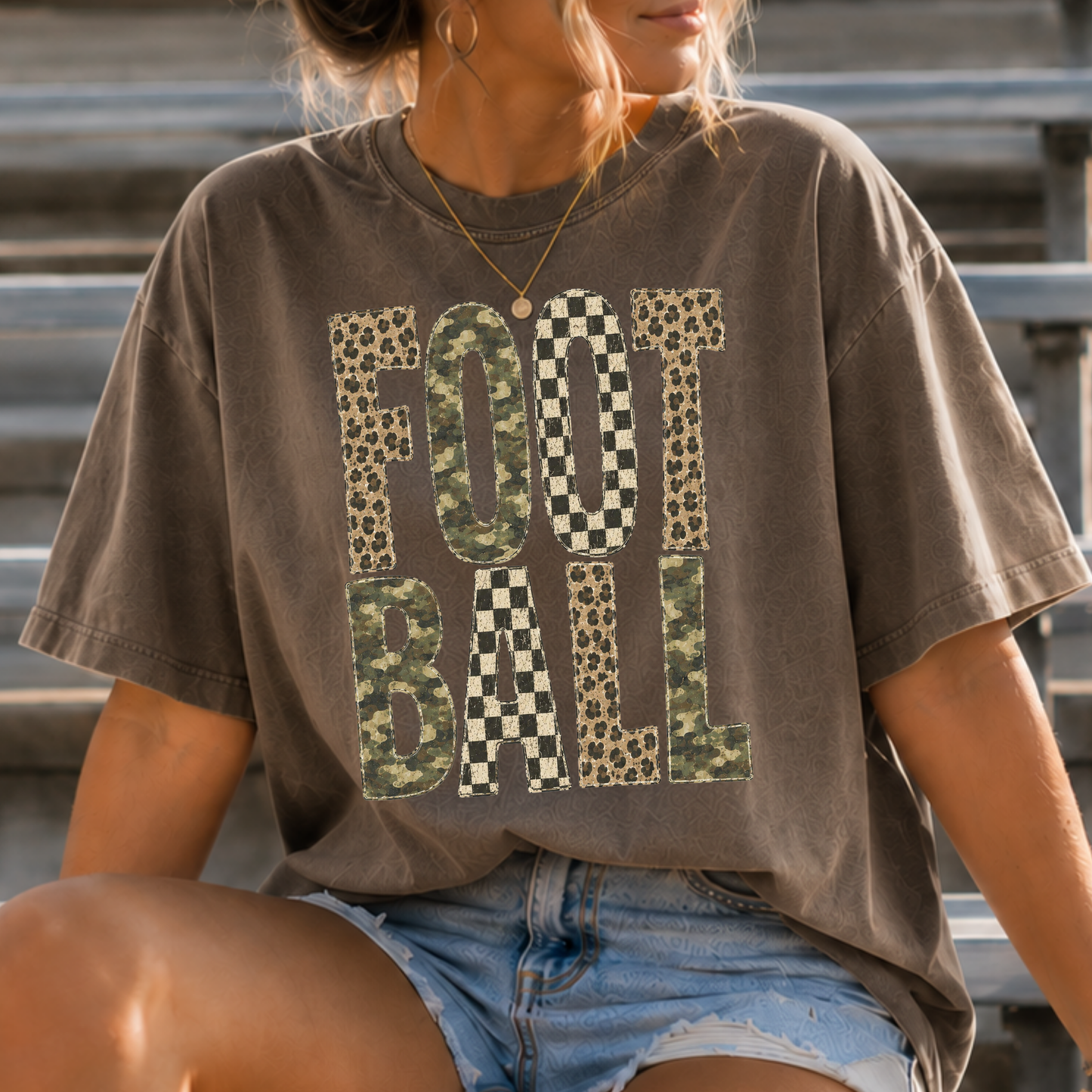 Football (Checkered - Leopard - Camo) Full Color DTF Transfer