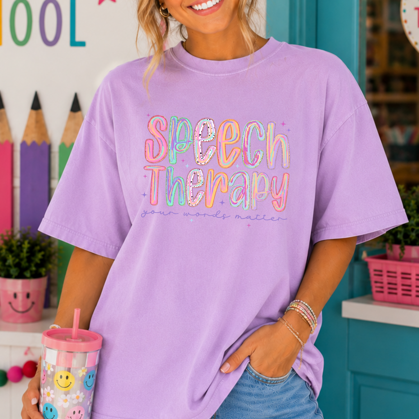Speech Therapy (Multi Color) - your Words Matter Full Color DTF Transfer