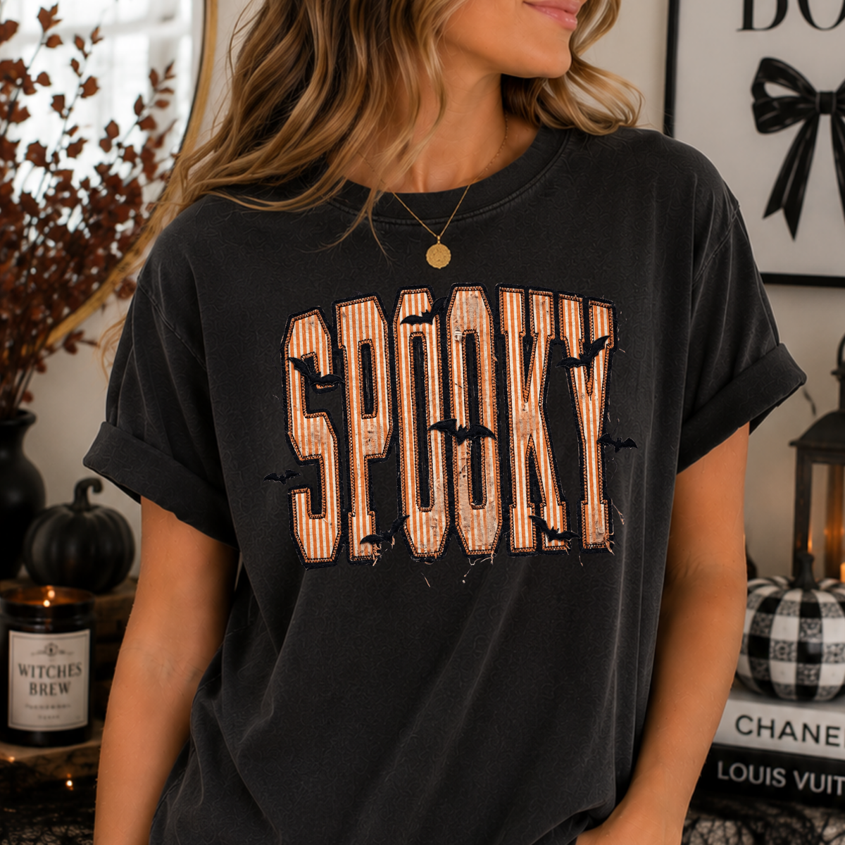 Spooky w/Bats Full Color DTF Transfer