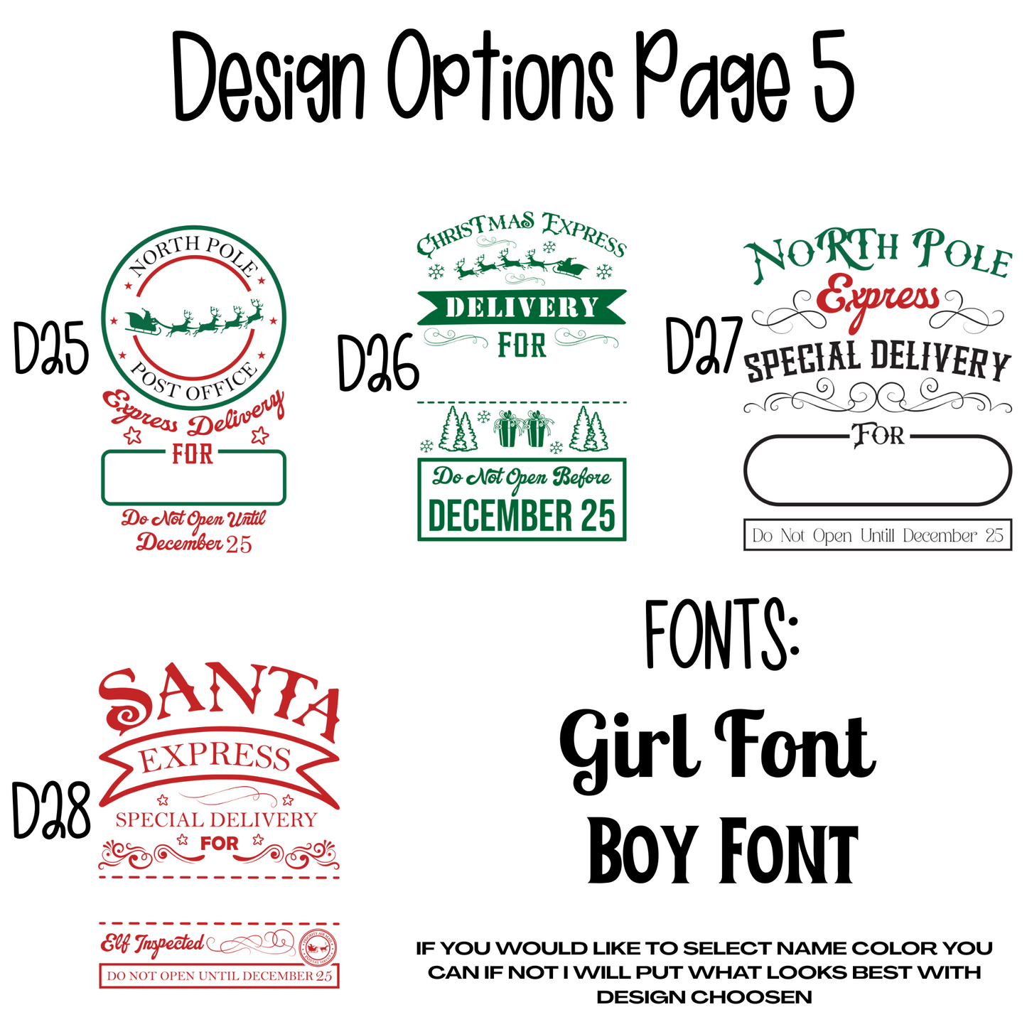 Personalized Santa Sacks (MULTI DESIGN OPTIONS)