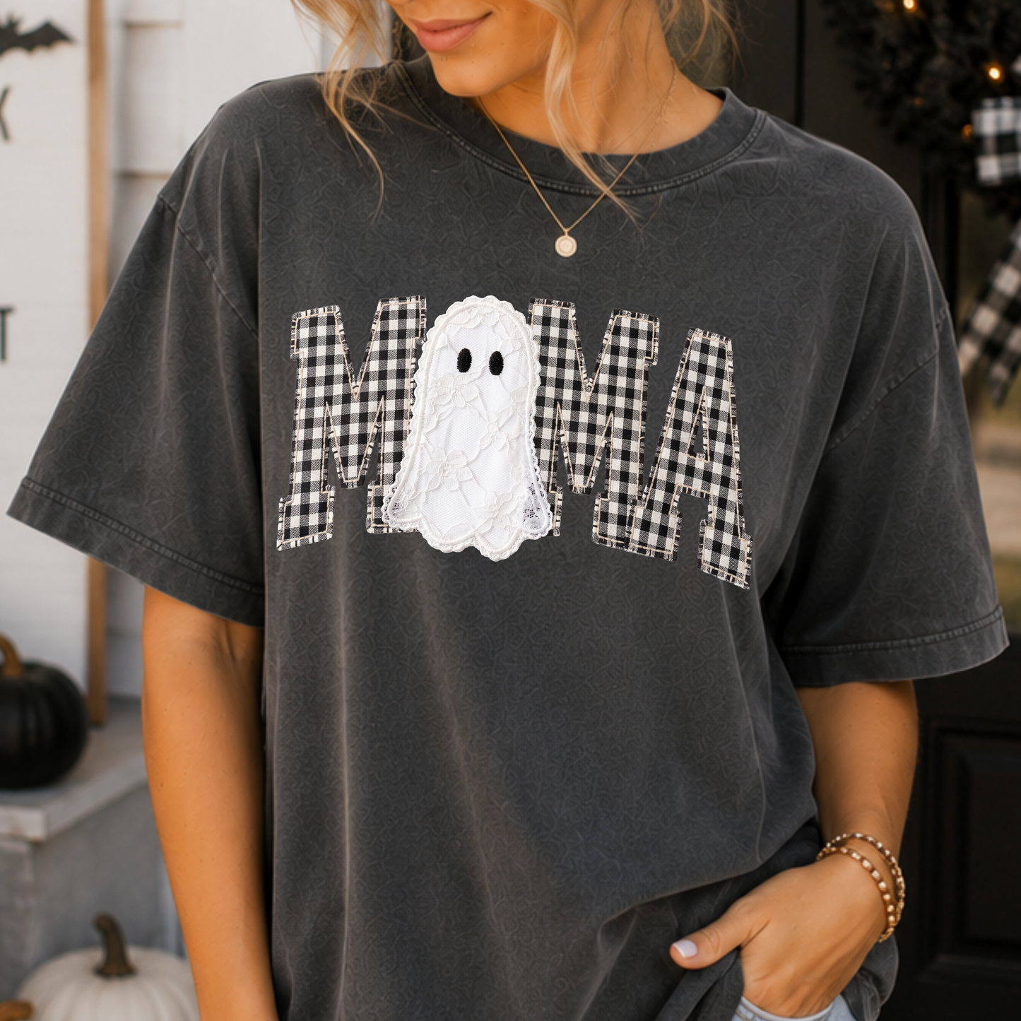 Mama (Checkered w/Ghost) Full Color DTF Transfer
