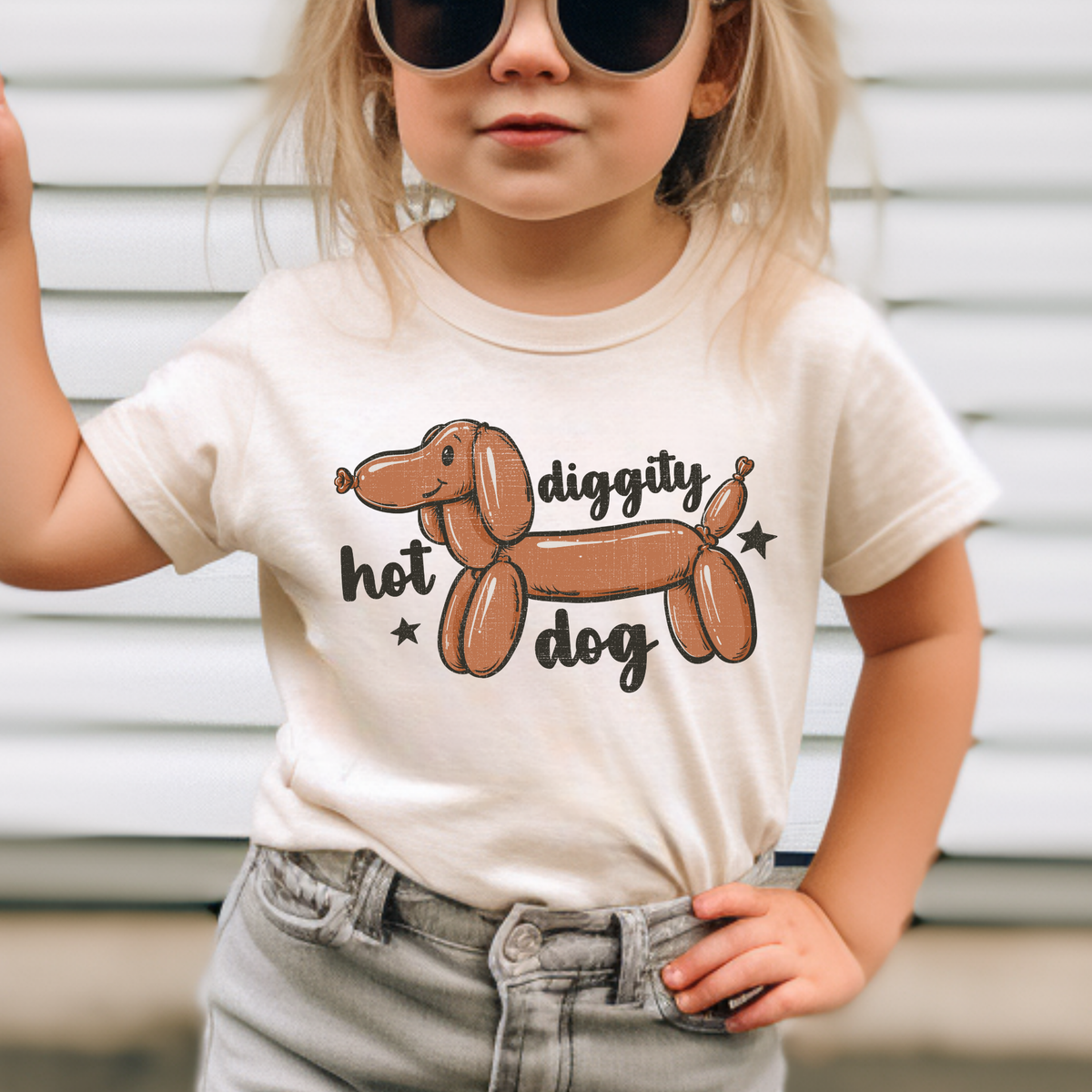 Hot Diggity Dog (Dachshund) Balloon Animal Full Color DTF Transfer