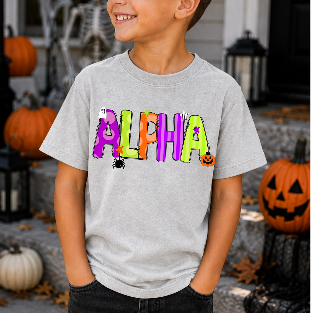 Colorful Spooky Alpha Full Color DTF Transfer