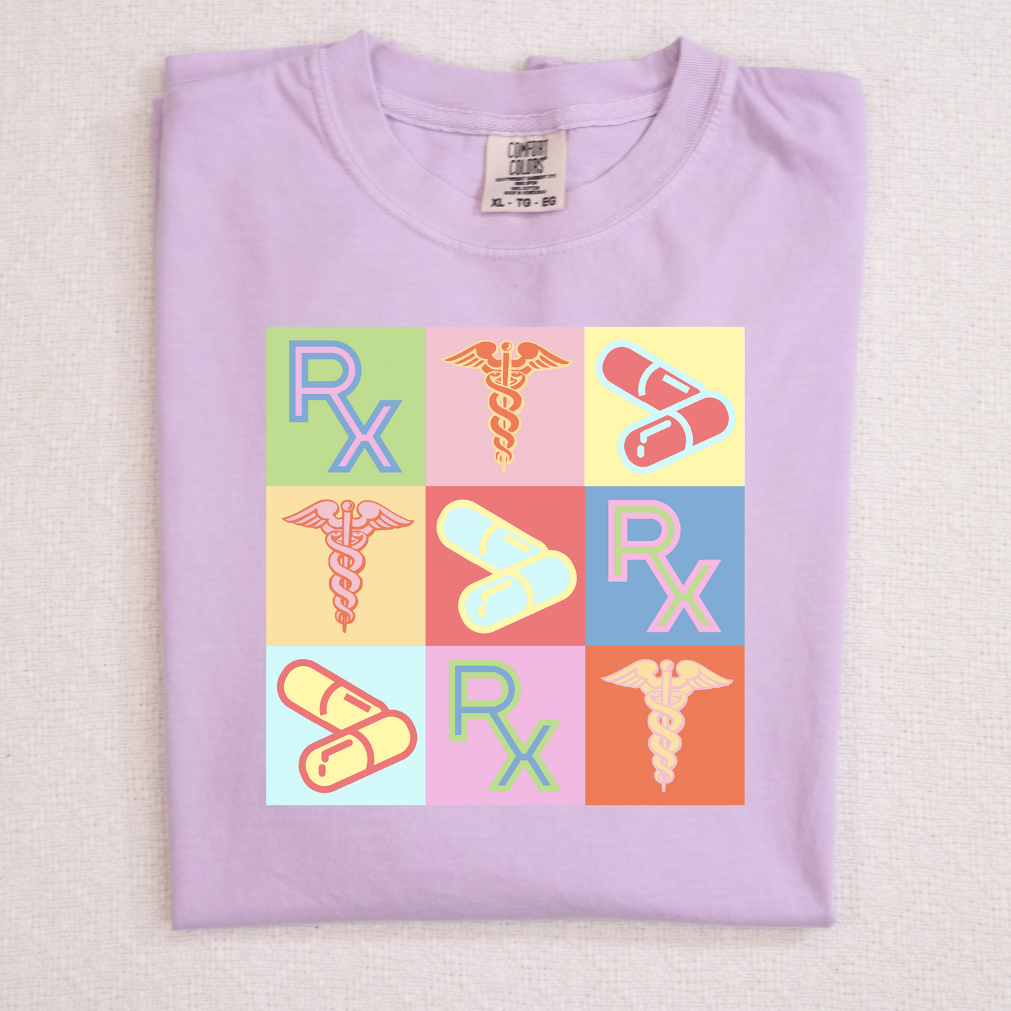 RX (Medical Icon Grid) Full Color DTF Transfer