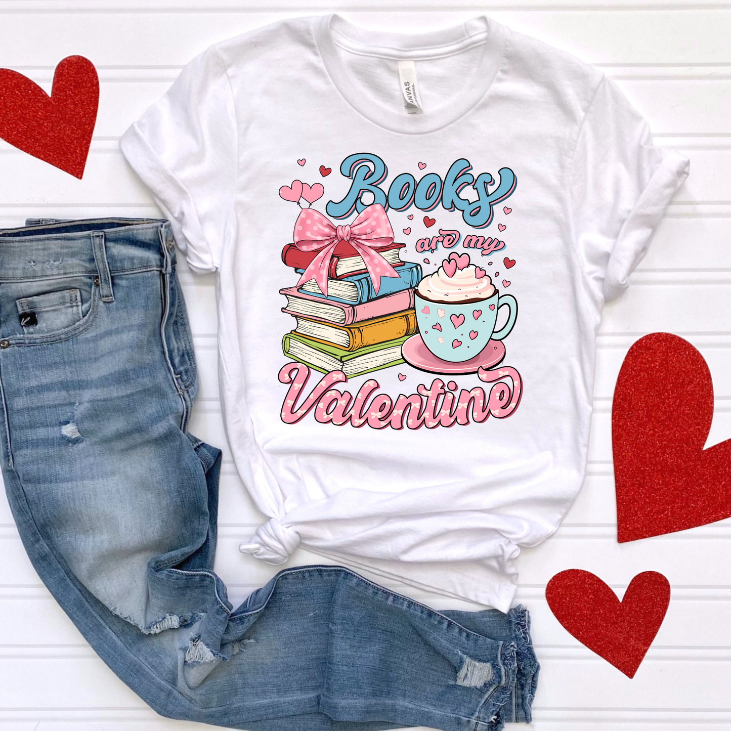 Books Are My Valentine Full Color DTF Transfer