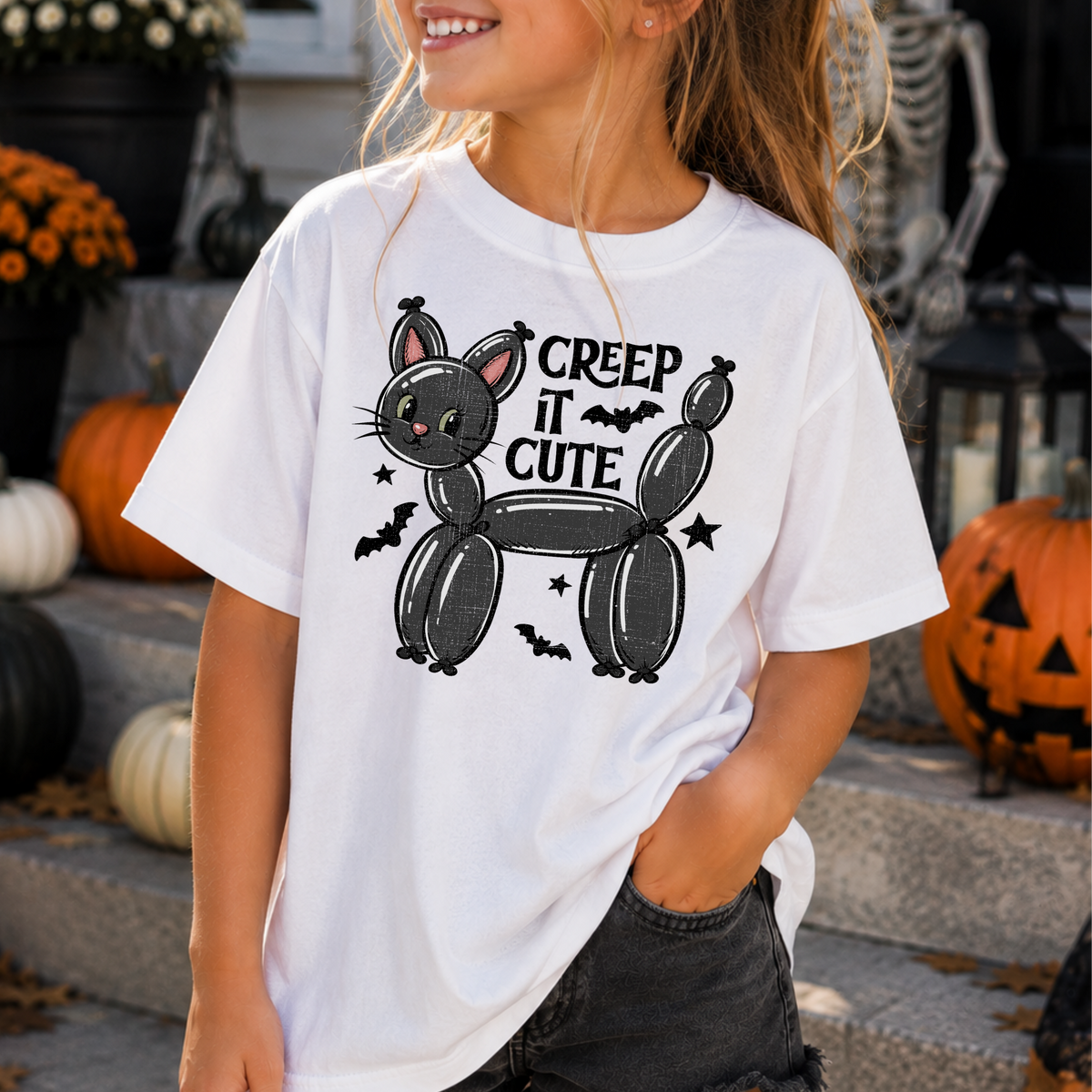 Cat Balloon Animal - Creep It Cute Full Color DTF Transfer