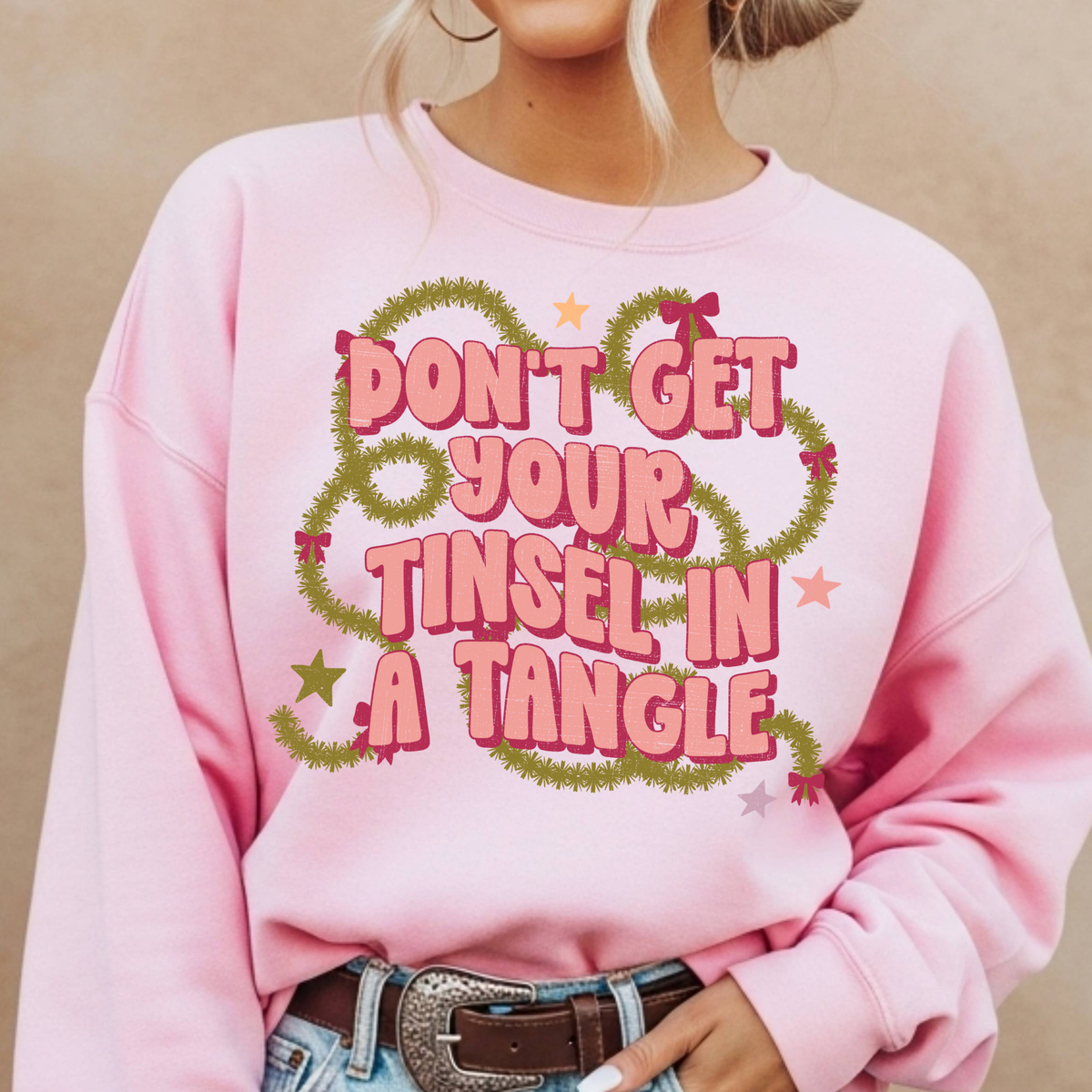 Don't Get Your Tinsel In A Tangle Full Color DTF Transfer