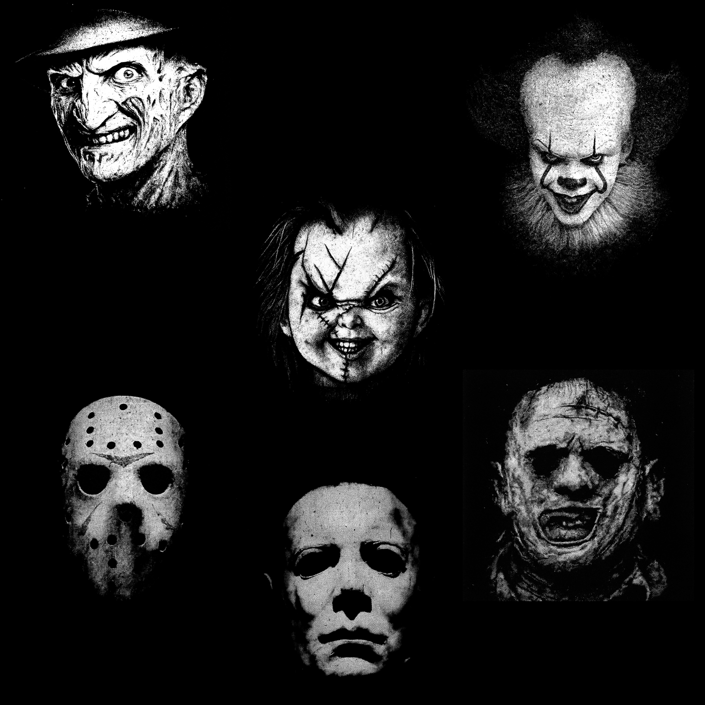 Horror Character Faces (Multi Options) Full Color DTF Transfer