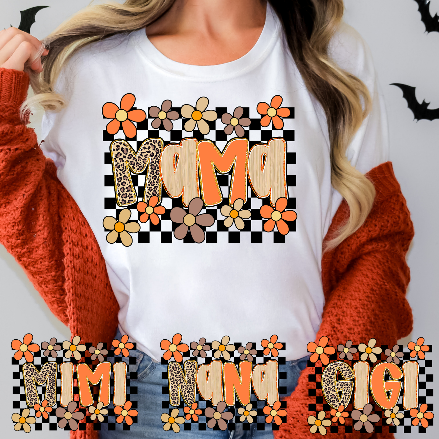 Checkered Fall Mama (Multi Options) Full Color DTF Transfer