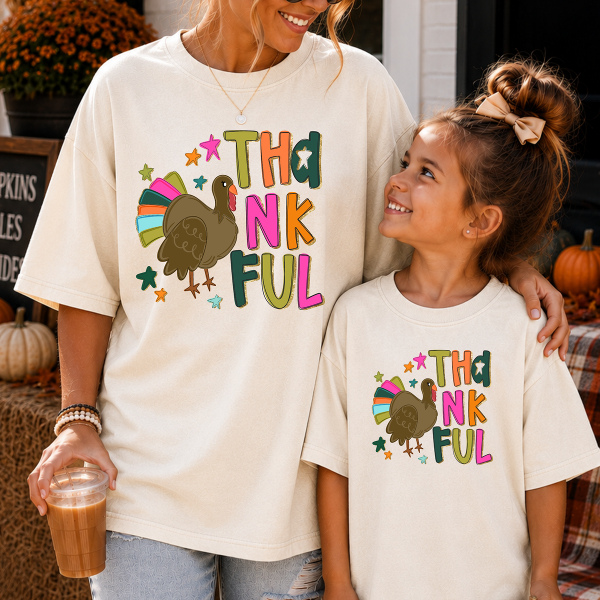 Thankful (Colorful) Turkey Full Color DTF Transfer