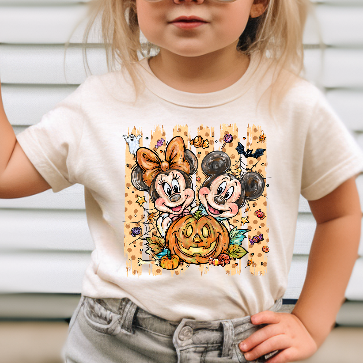 Mickey/Minnie Pumpkin Full Color DTF Transfer