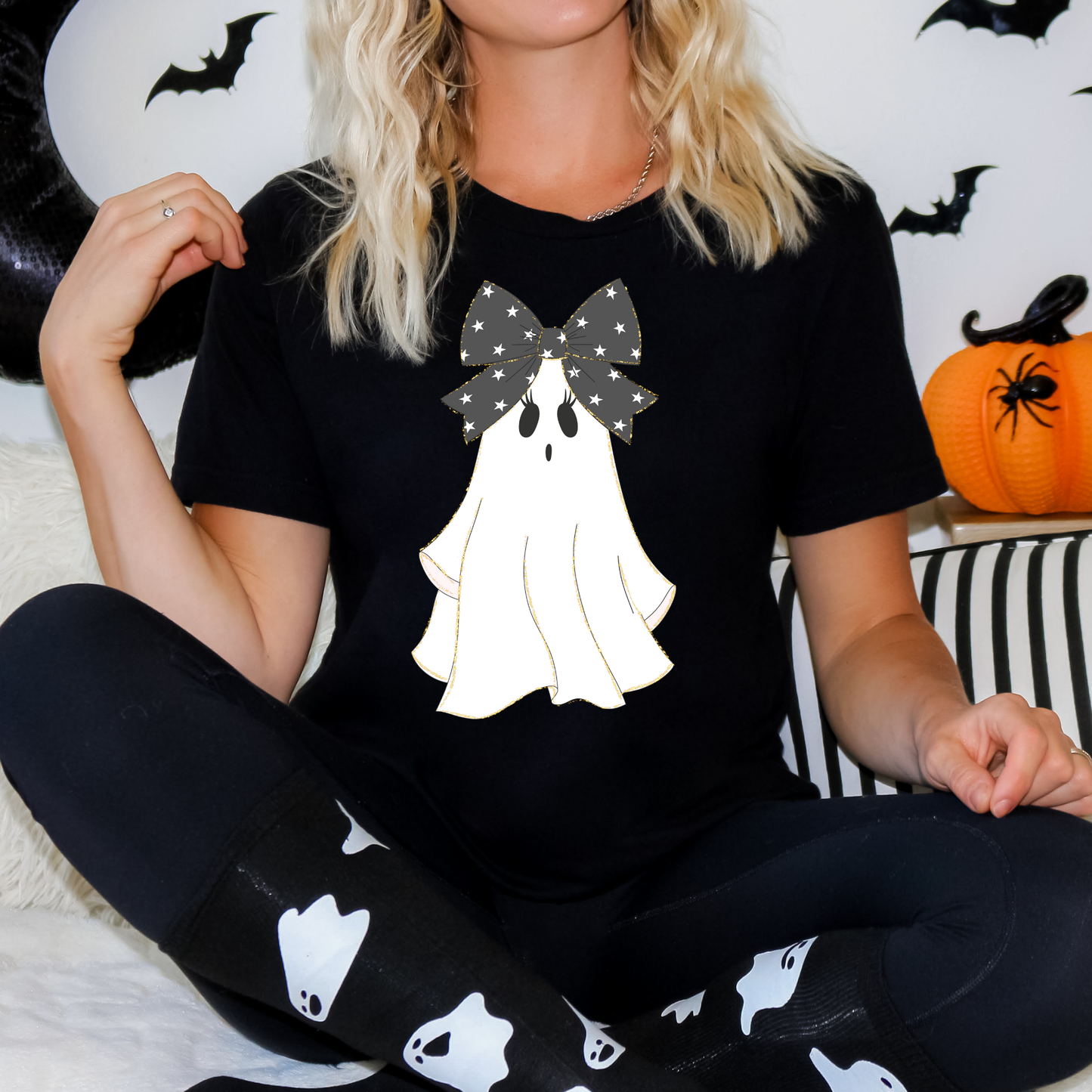 Ghost w/ Star Bow Full Color DTF Transfer