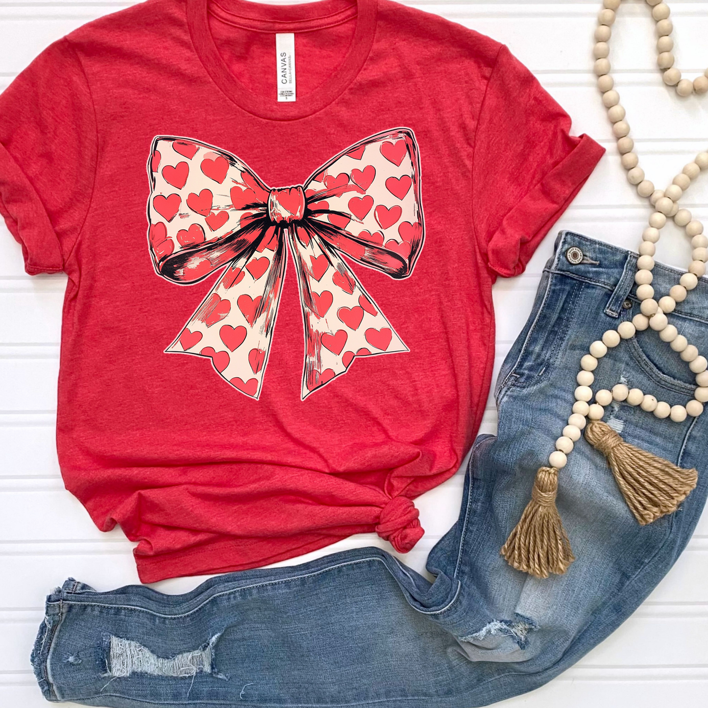 Heart Bow Full Color DTF Transfer