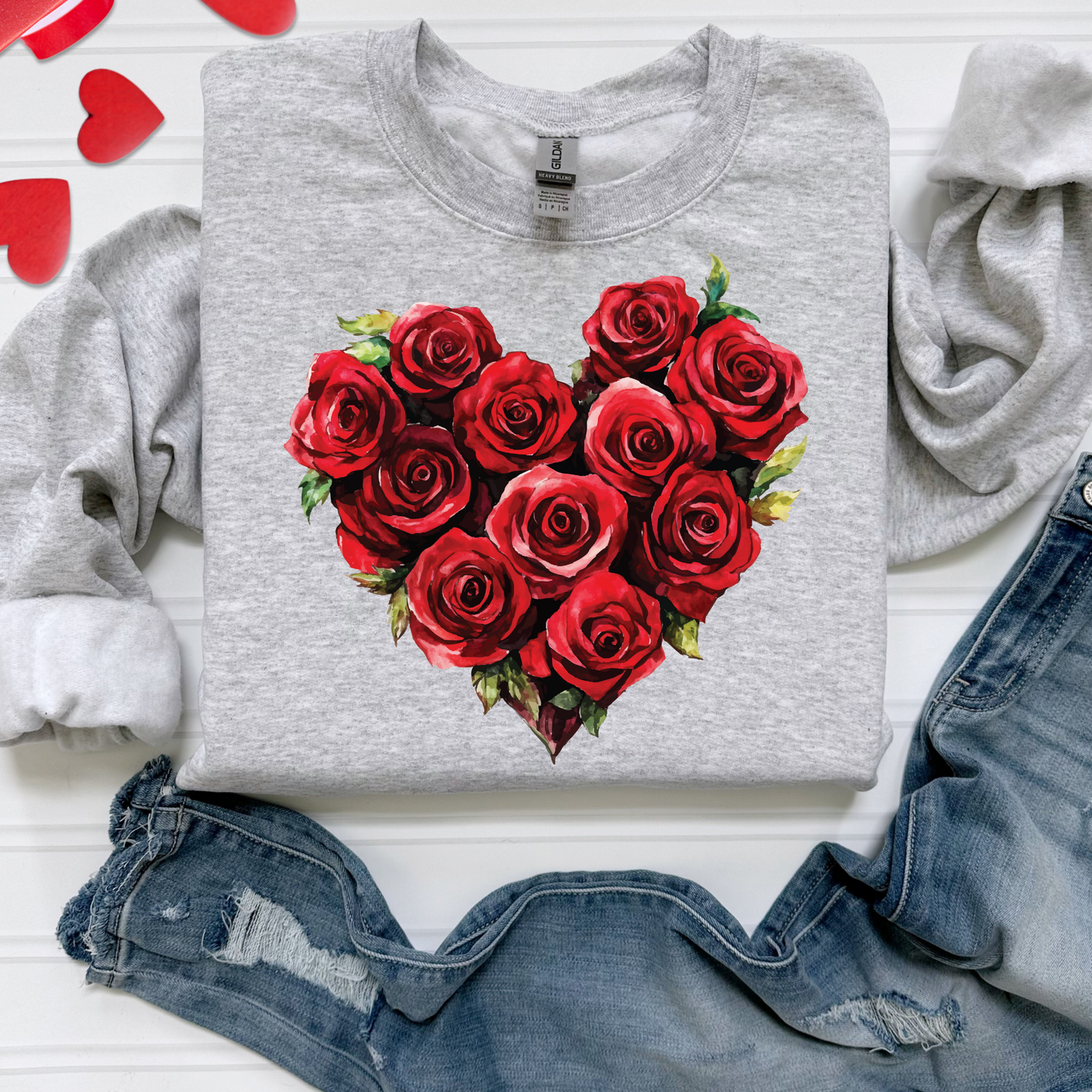 Rose Boquet Heart Full Color DTF Transfer