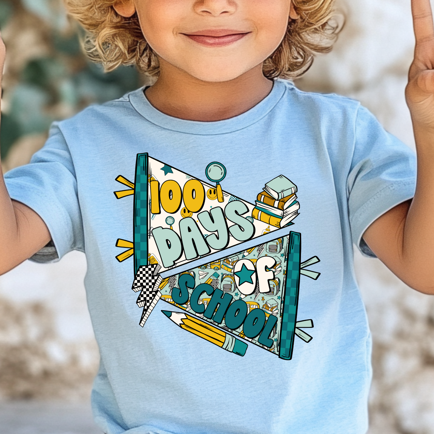 100 Days Of School - Flags (Boy Option) Full Color DTF Transfer