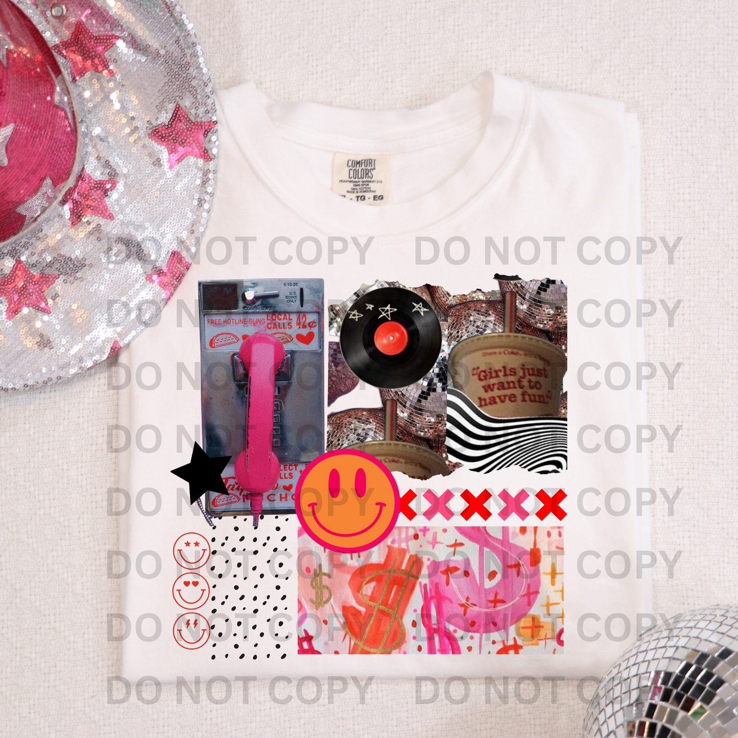 Girls Just Wanna Have Fun Collage Full Color DTF Transfer