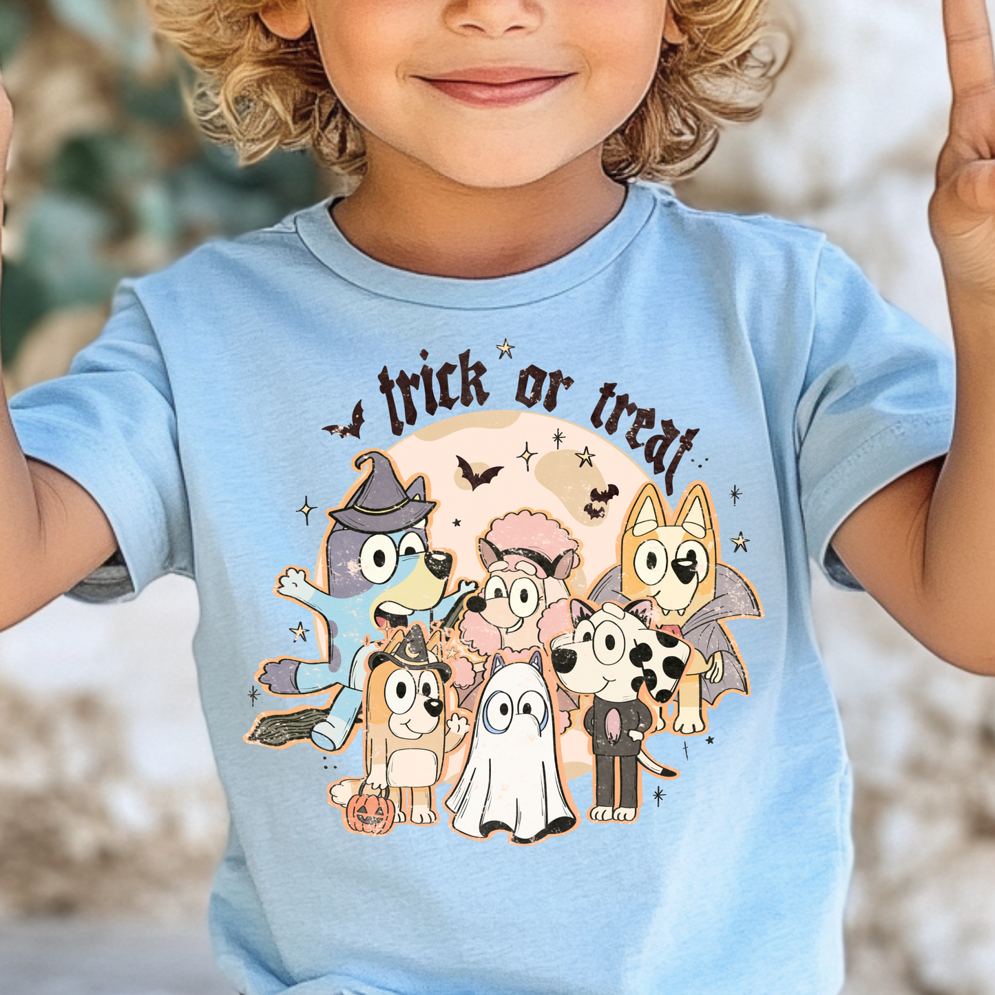 Bluey Trick or Treat Full Color DTF Transfer