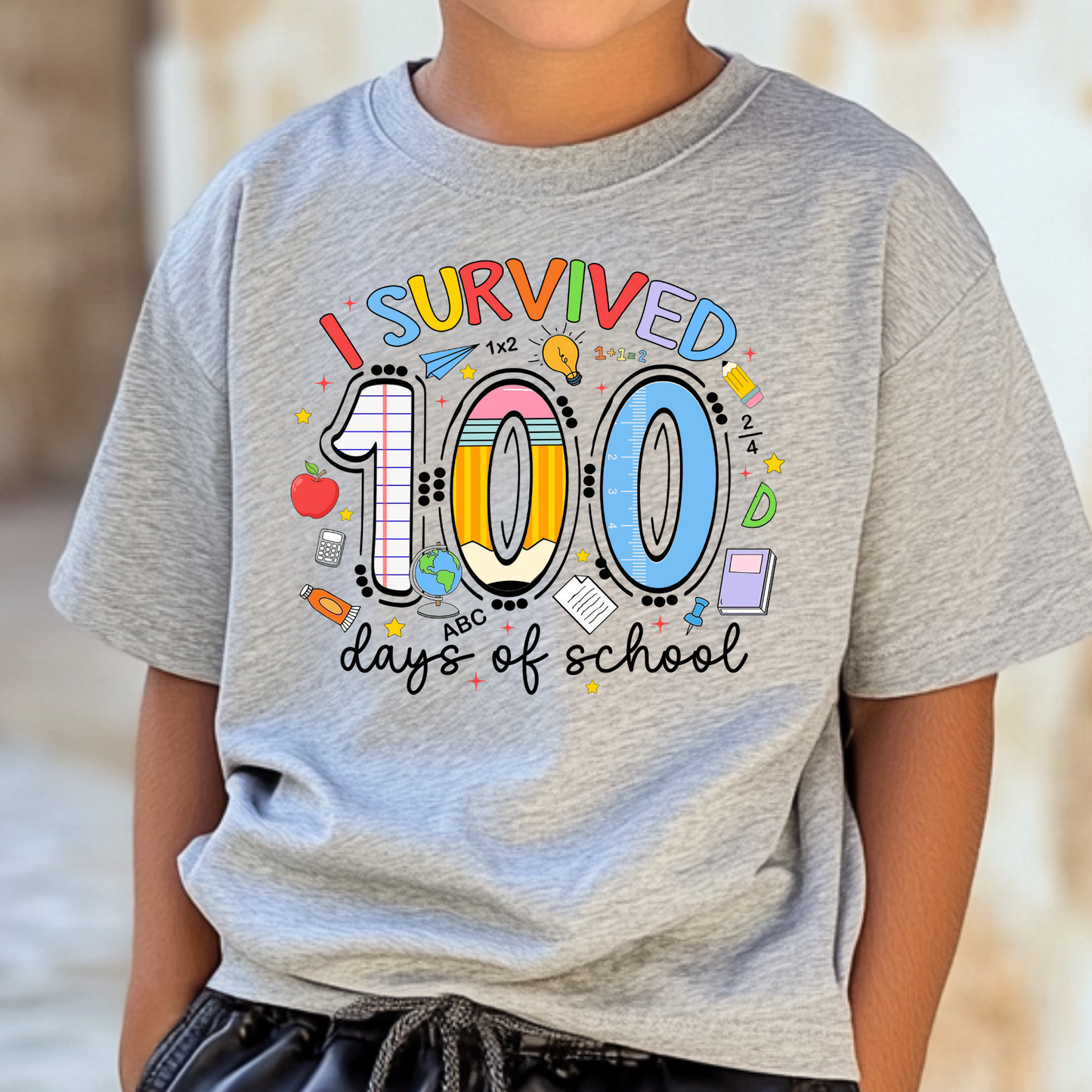 I Survived 100 Days of School Full Color DTF Transfer