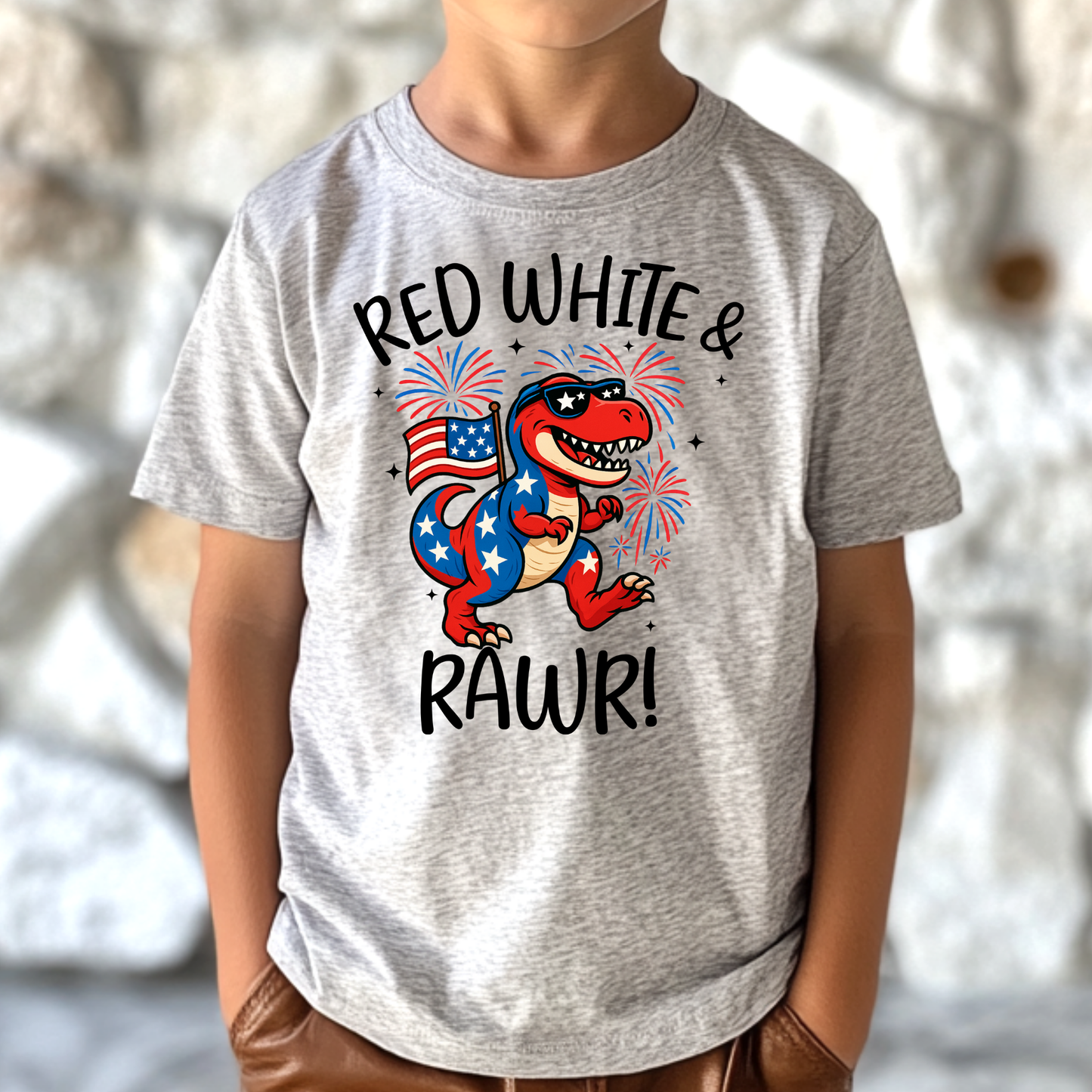Red White & Rawr Full Color DTF Transfer