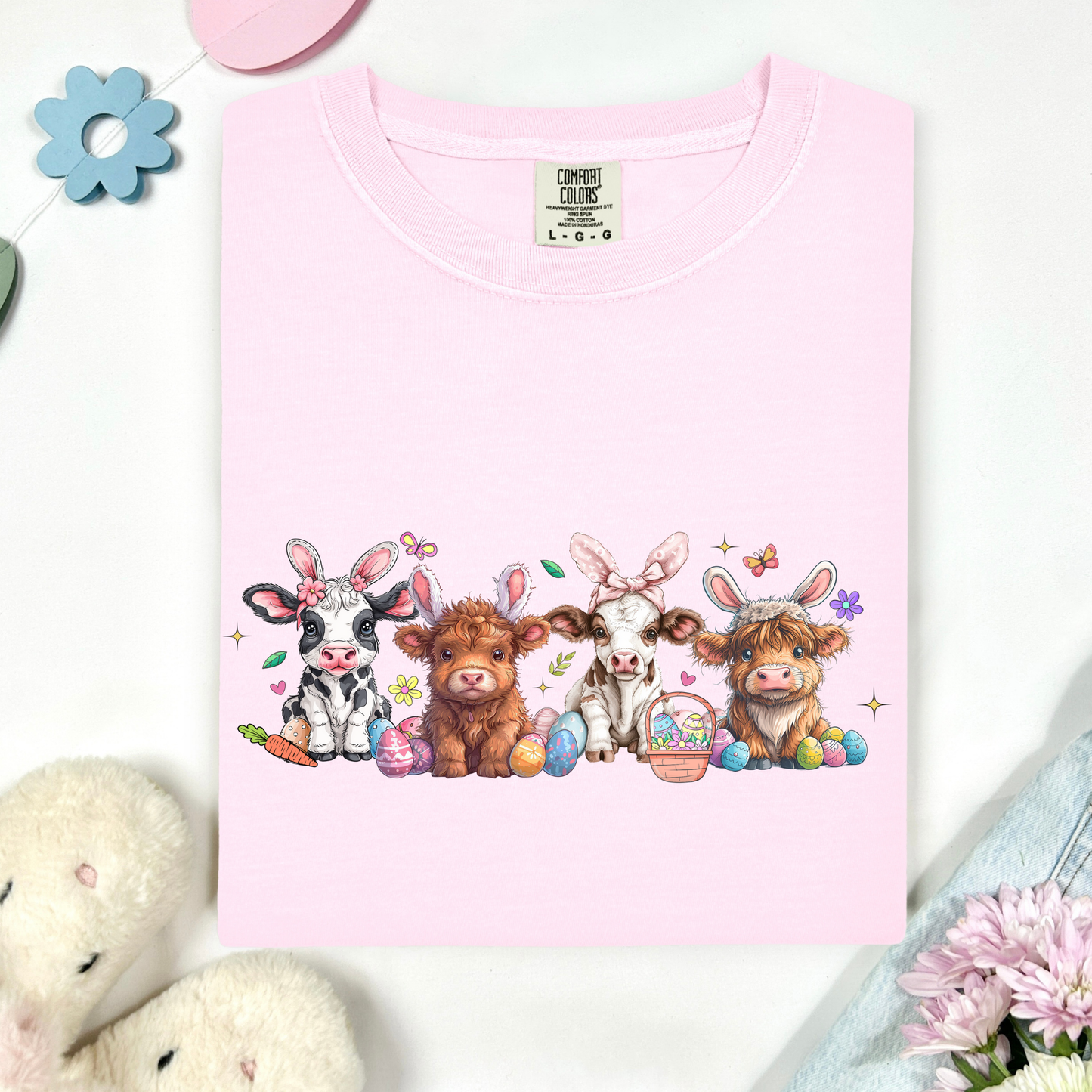 Easter Cows Full Color DTF Transfer