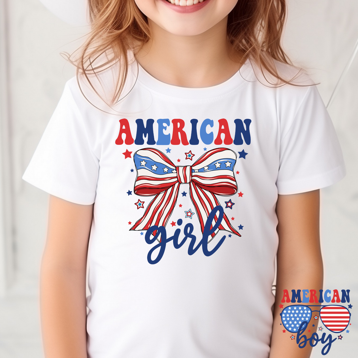 American Girl (Boy Option) Full Color DTF Transfer