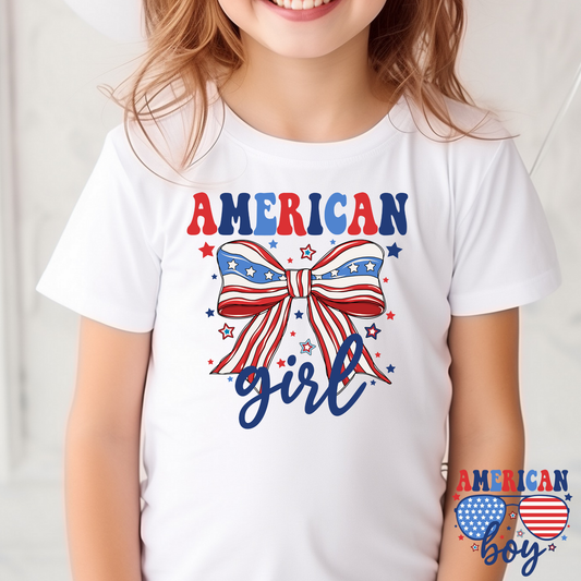 American Girl (Boy Option) Full Color DTF Transfer