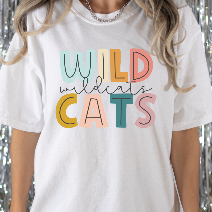 Wildcats Stacked Multicolor Full Color DTF Transfer