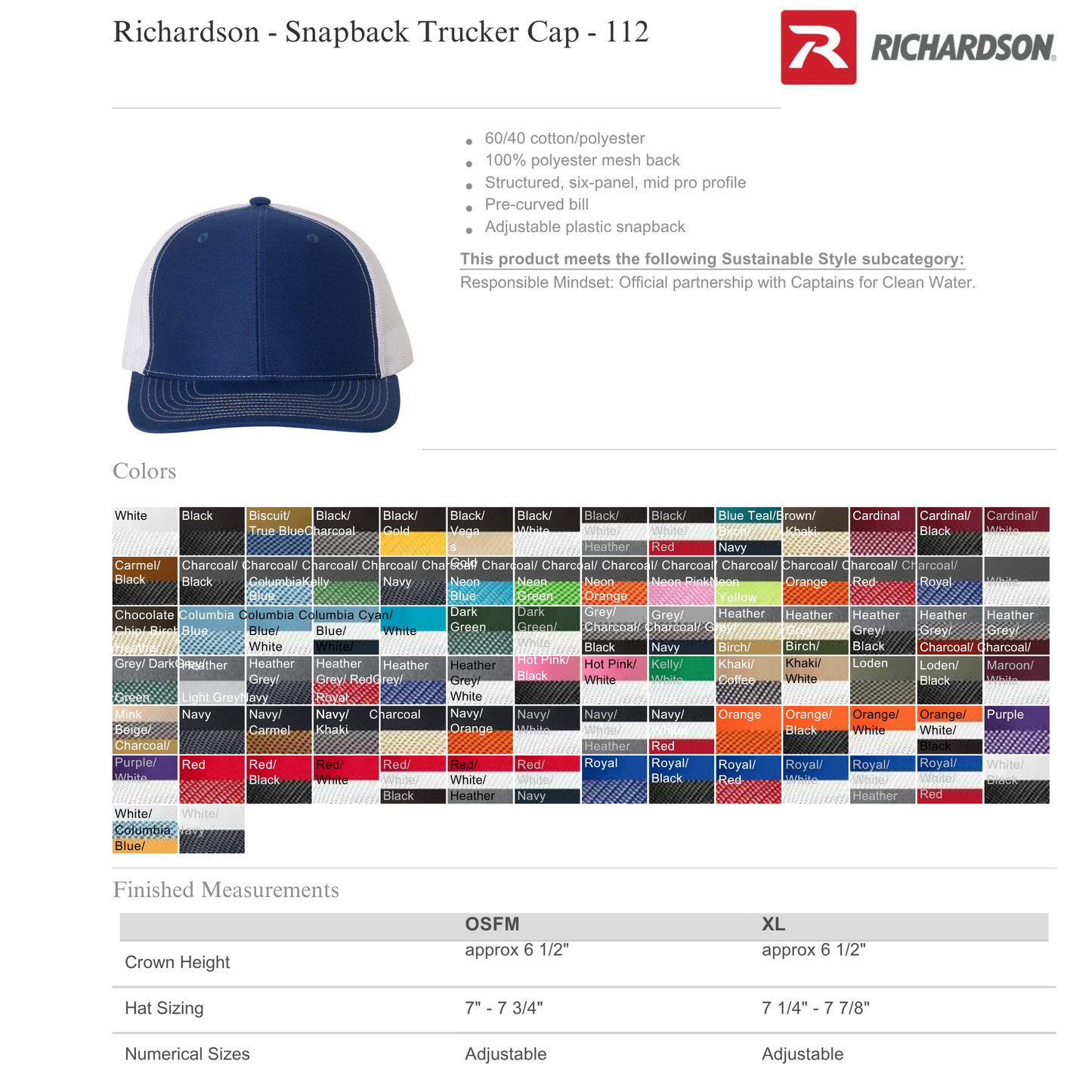 Richardson 112 Patch Hats (MULTI OPTIONS) - COMPLETE HATS