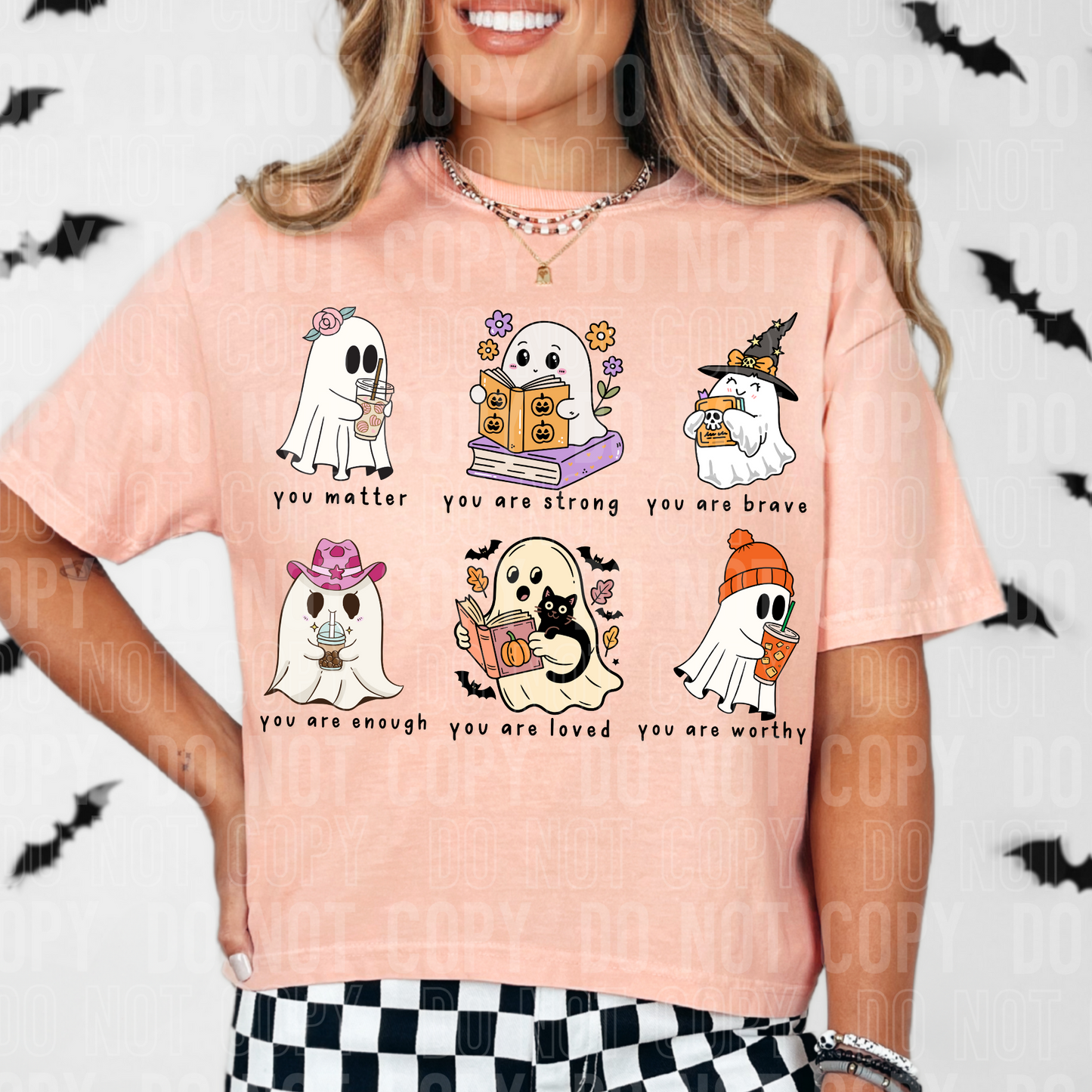 Motivational Halloween Ghosts Full Color DTF Transfer