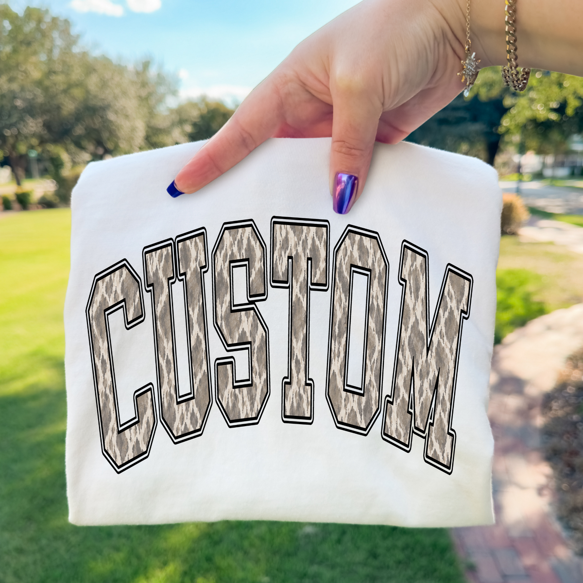Camo Custom Single Word Full Color DTF Transfer