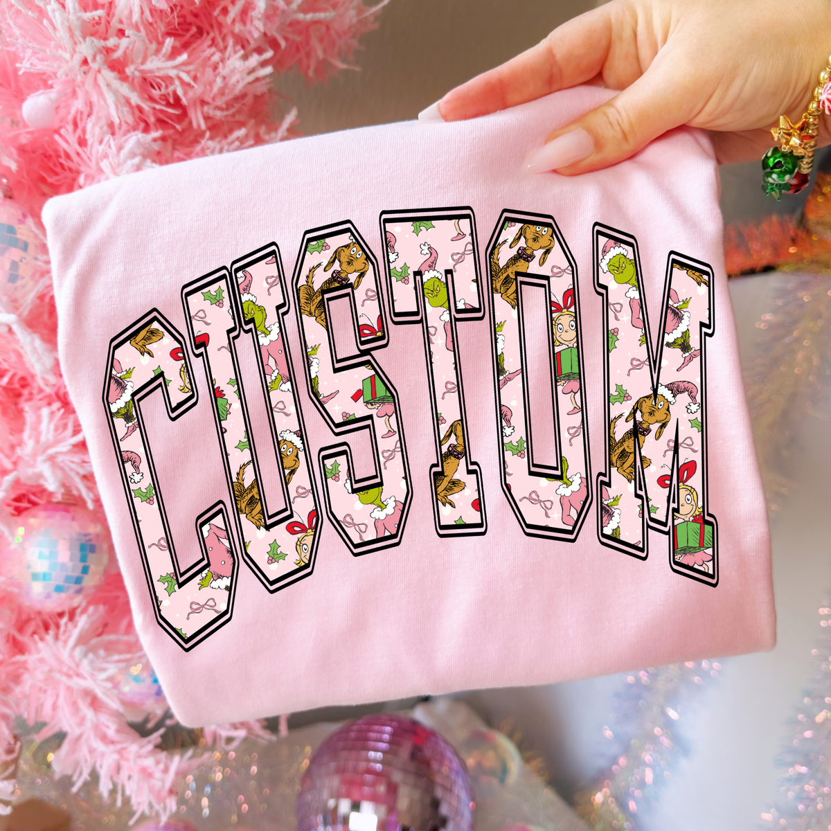 Pink Whoville Custom Single Word Full Color DTF Transfer