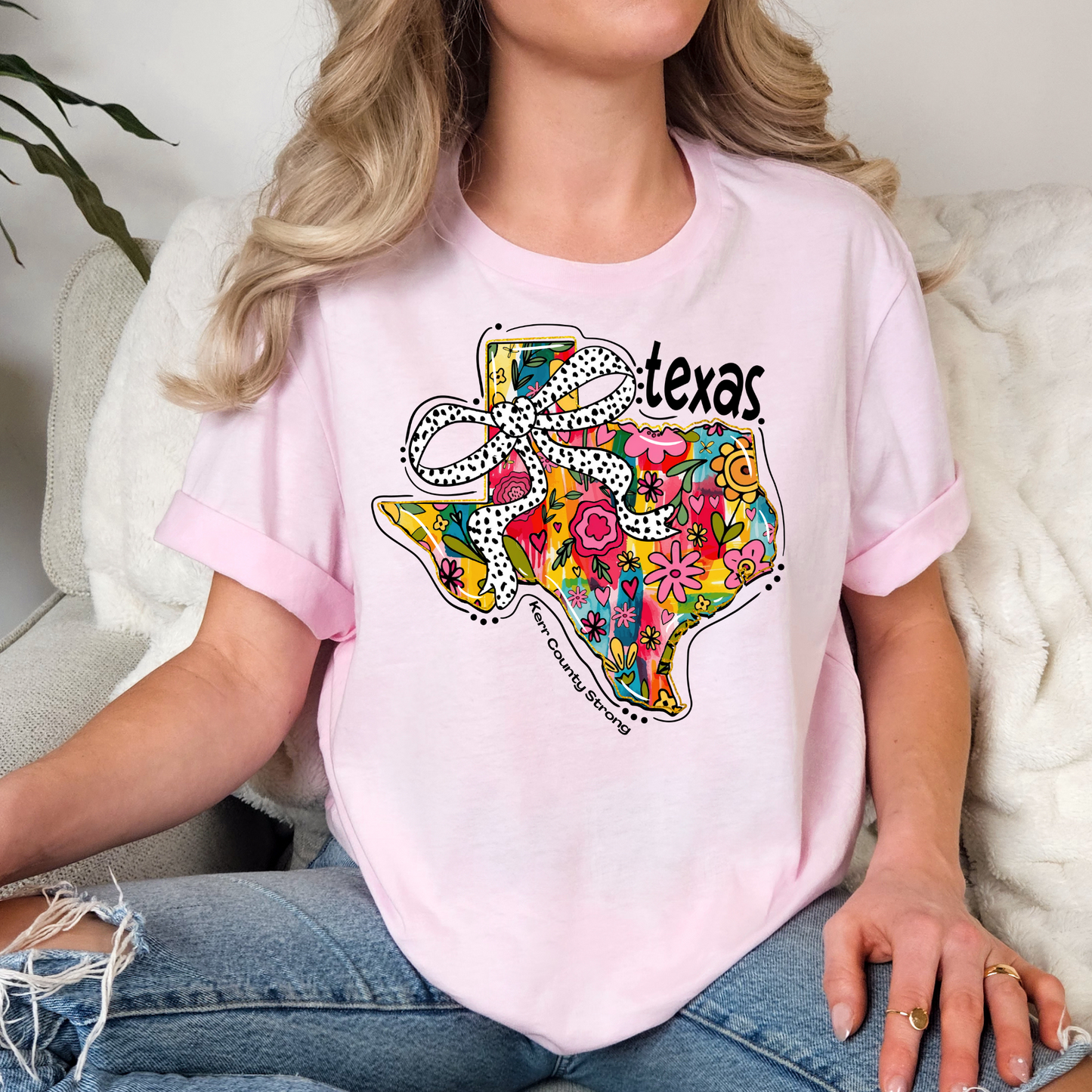 Kerr Country Stong Floral Texas *KERR COUNTRY FLOOD - FUNDRAISER* Full Color DTF Transfer