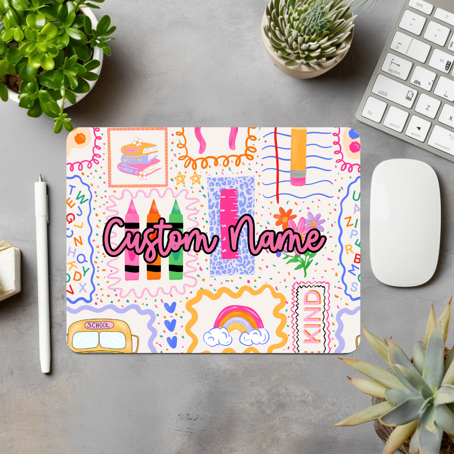 Teacher Doodle Personalized Mouse Pad