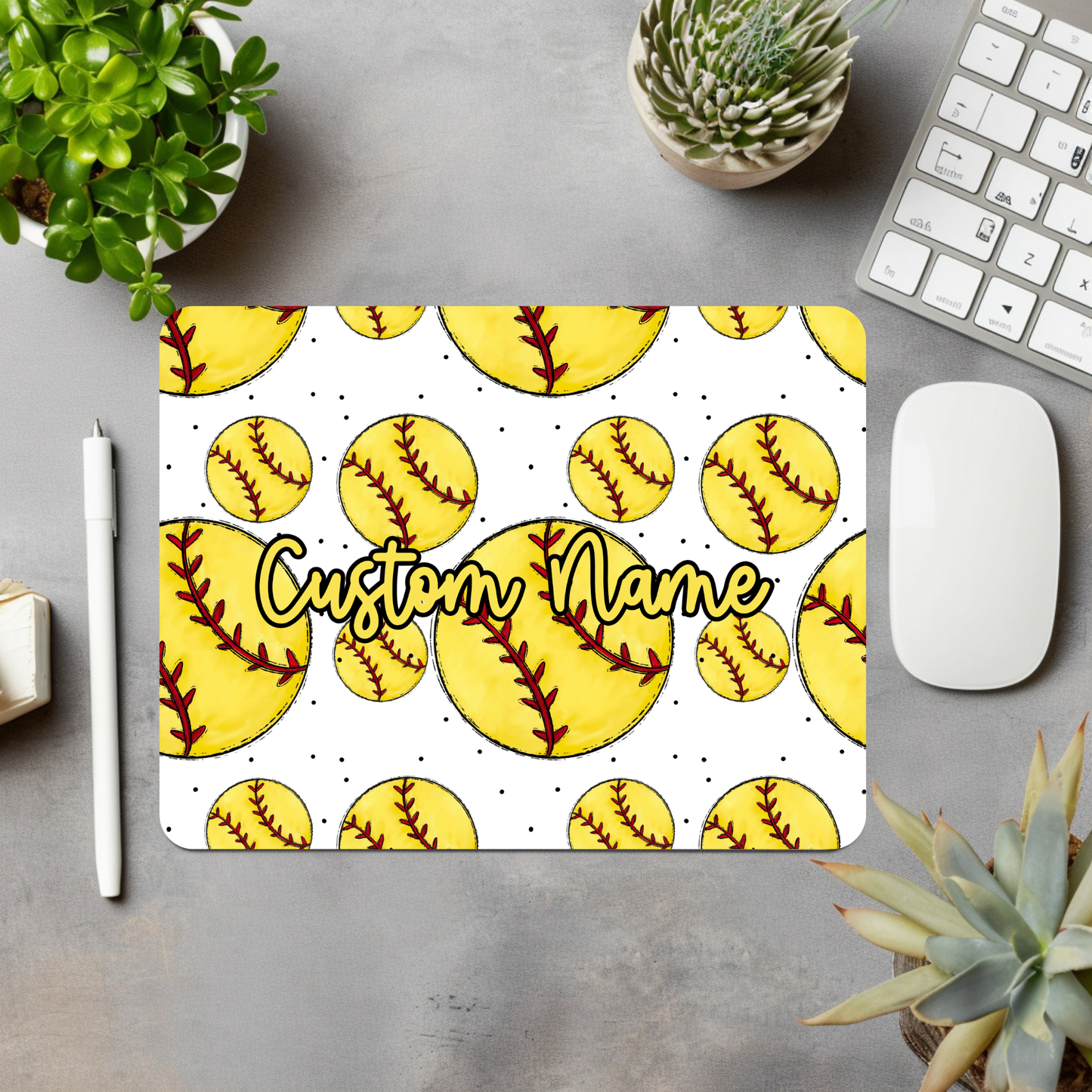 Softball Personalized Mouse Pad