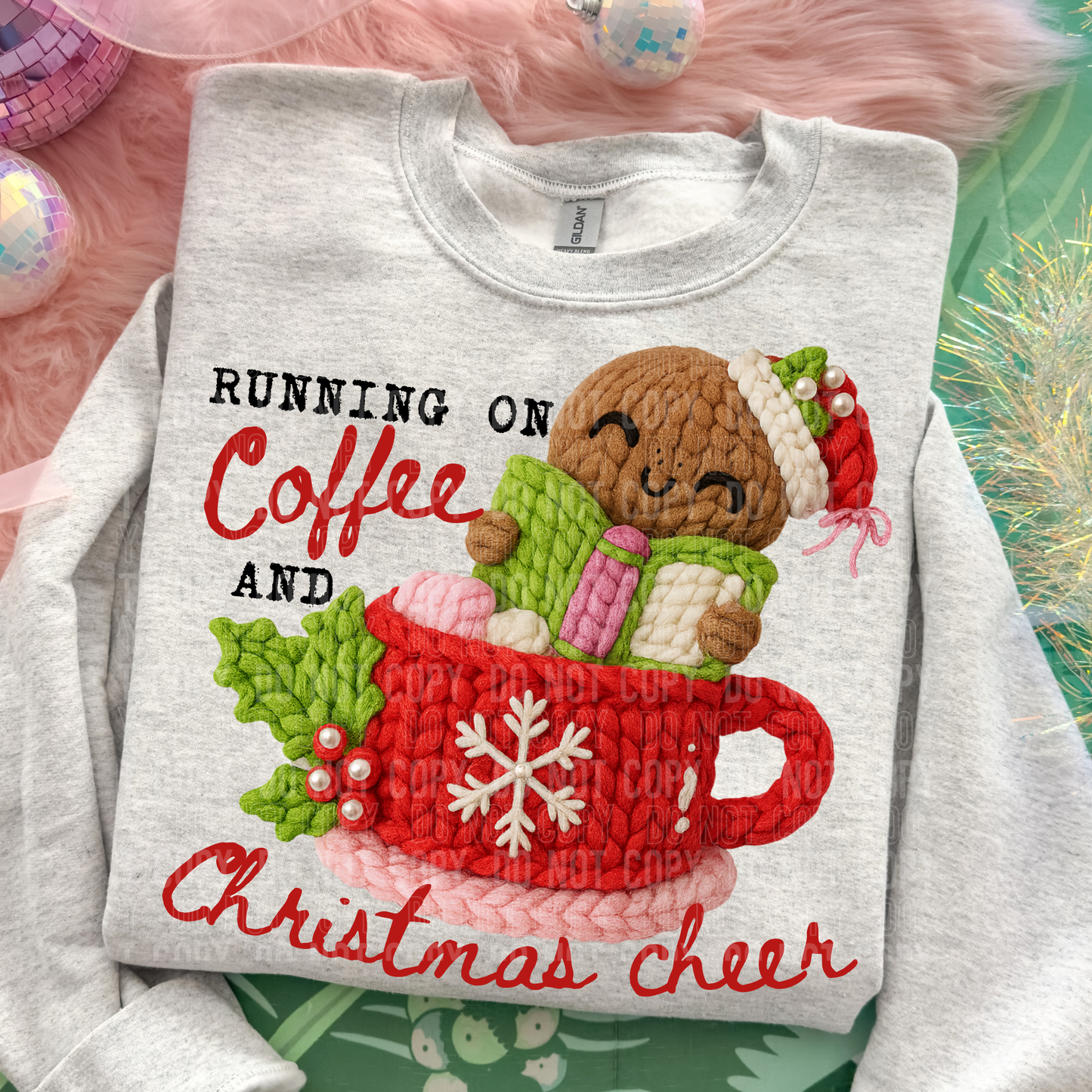 Running on Coffee and Christmas Cheer Full Color DTF Transfer