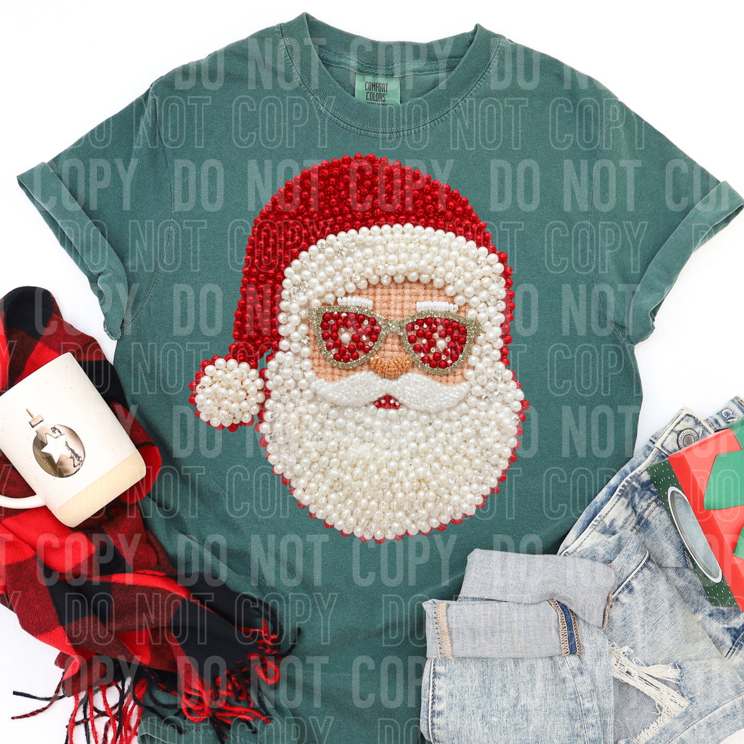 Santa (Faux Pearl) Full Color DTF Transfer