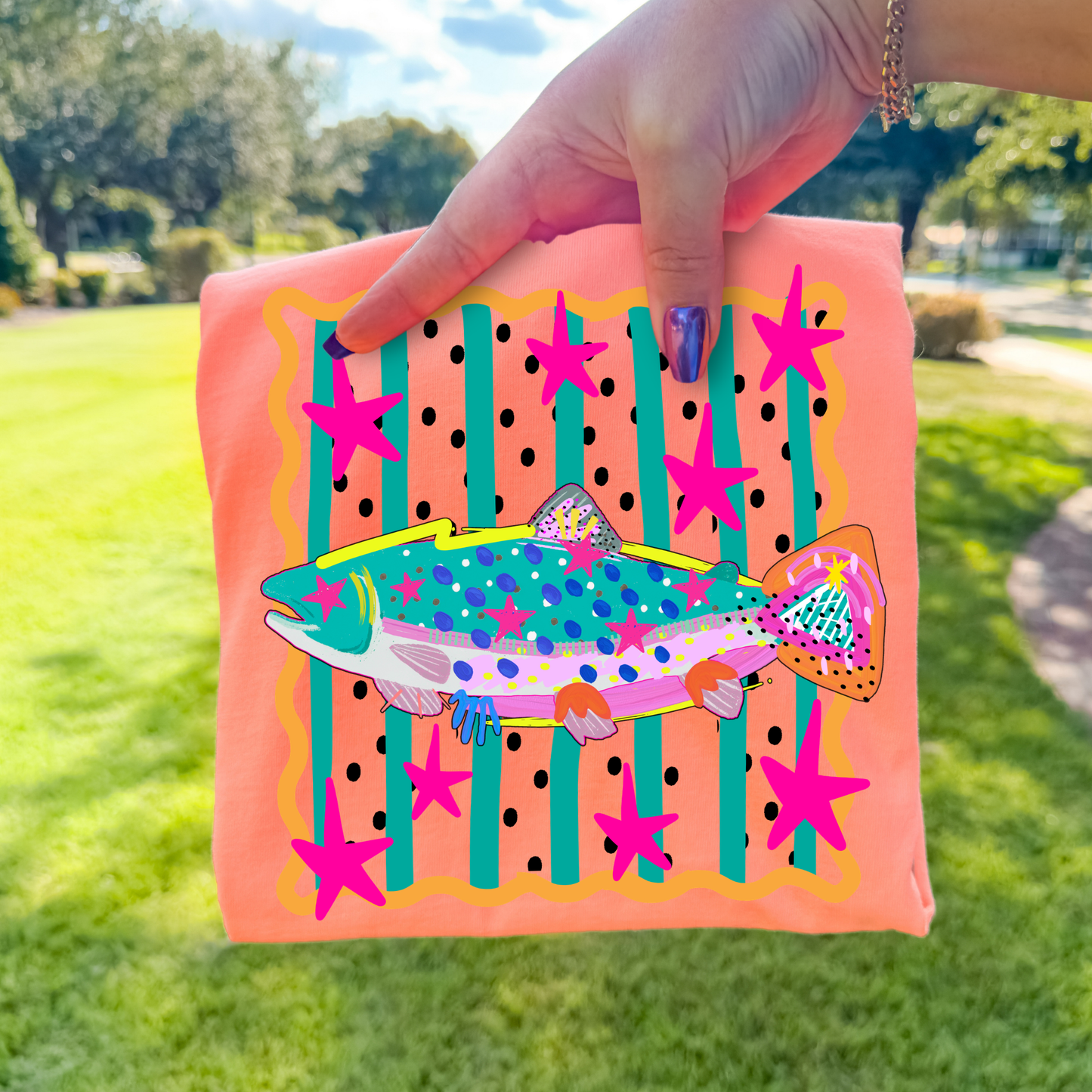 Speckle Fish (Stripes/Stars) Full Color DTF Transfer