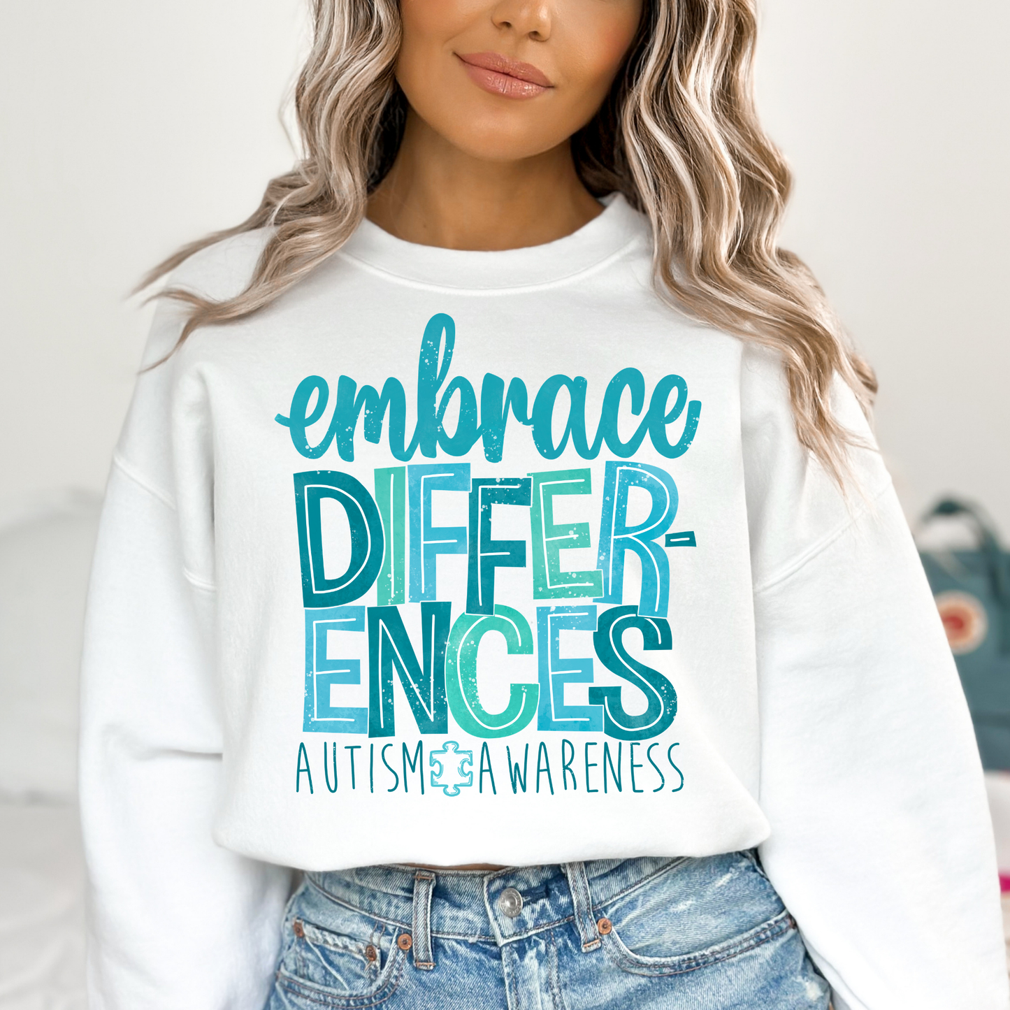 Embrace Differences Autism Awareness Full Color DTF Transfer