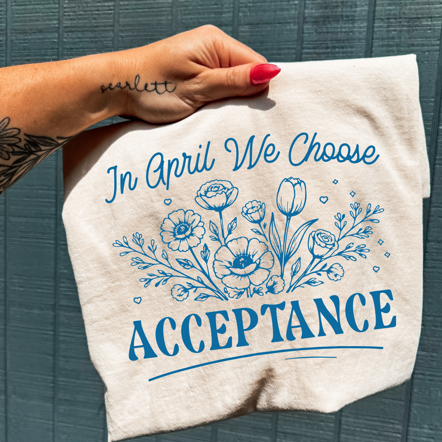 In April We Choose Acceptance Full Color DTF Transfer