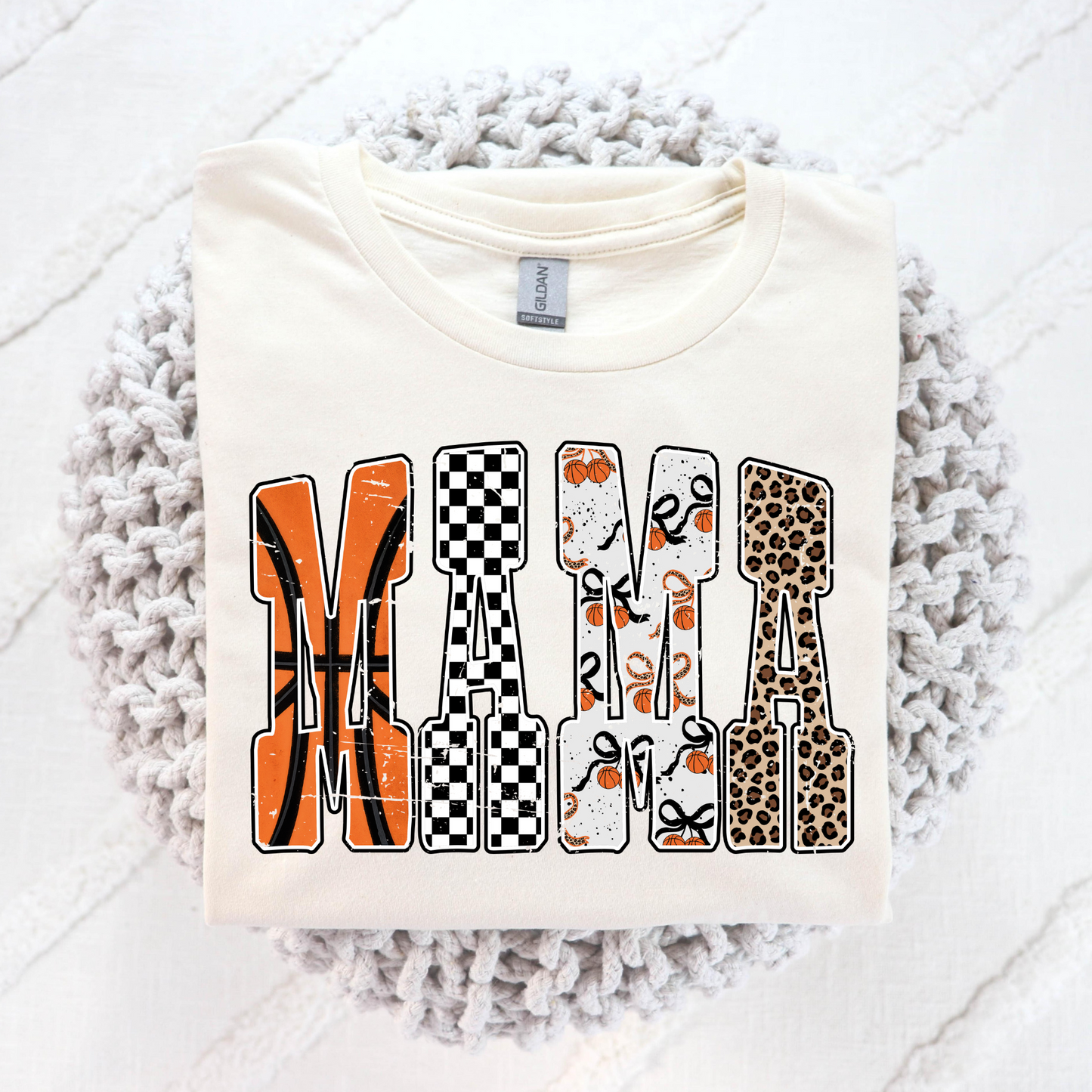 Mama (Basketball Theme Letters) Full Color DTF Transfer
