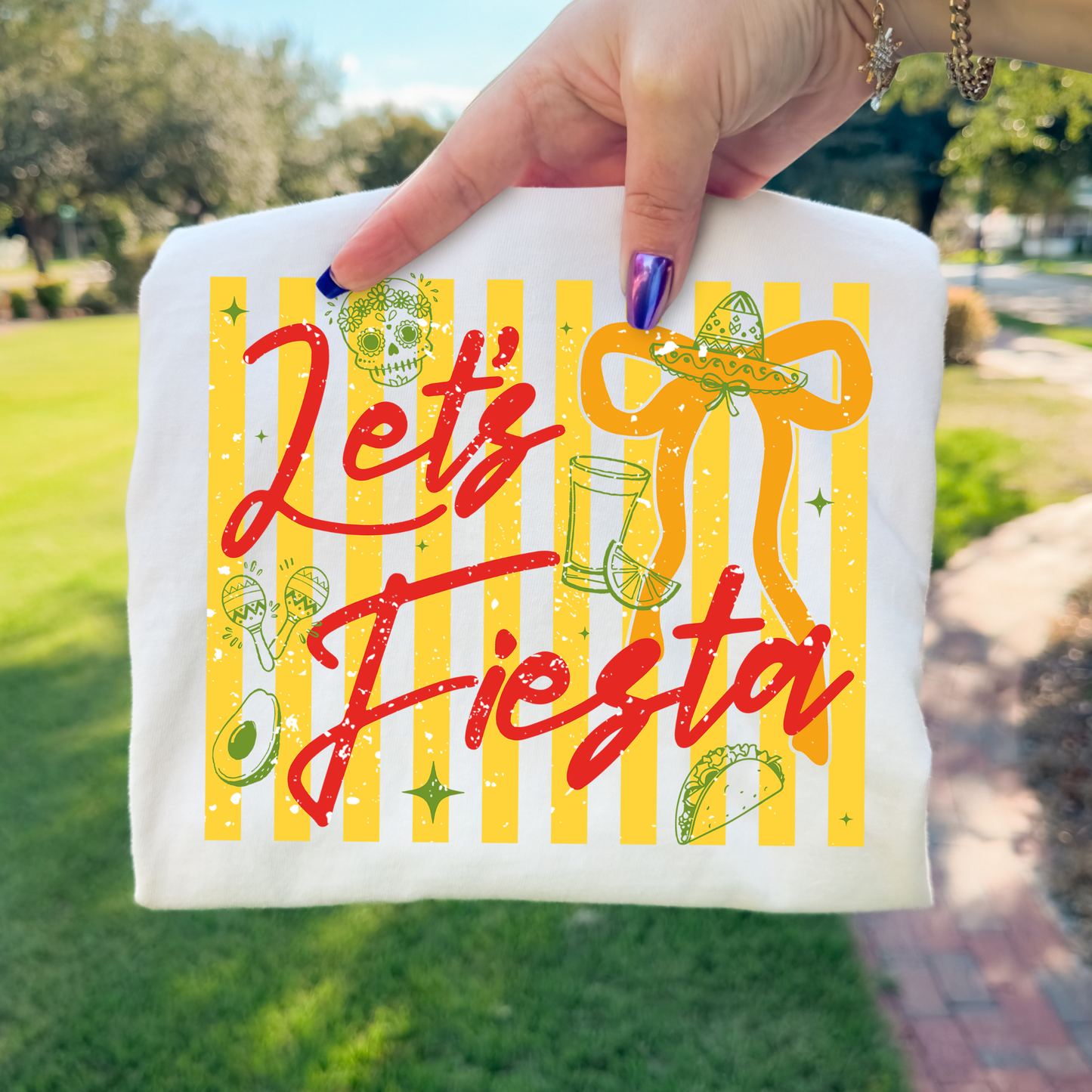 Let's Fiesta Striped (Cinco De Mayo) Full Color DTF Transfer