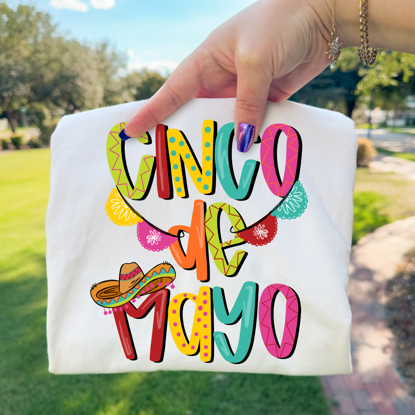 Cinco De Mayo (Stacked) Full Color DTF Transfer
