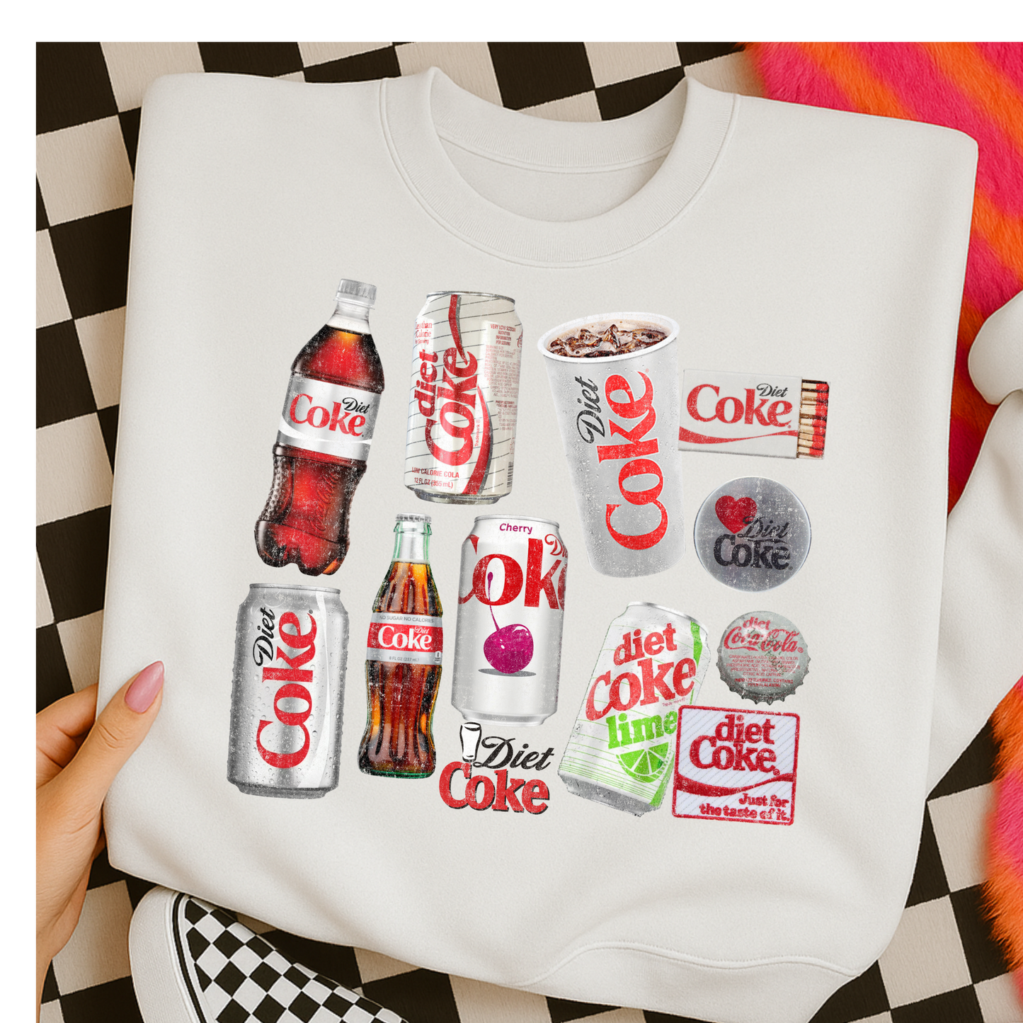 Diet Coke Icons Full Color DTF Transfer