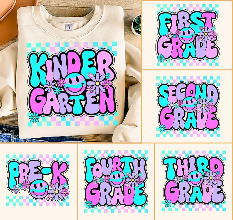 Groovy Smiley (MULTI GRADE OPTIONS) Full Color DTF Transfer