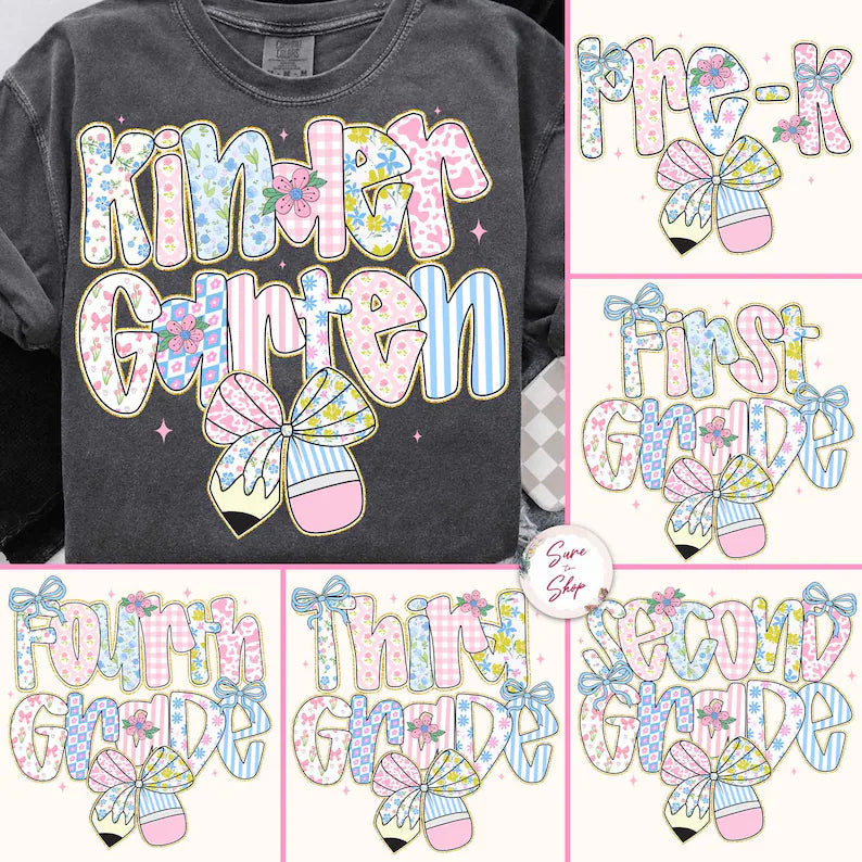 Floral Grade (MULTI GRADE OPTIONS) Full Color DTF Transfer