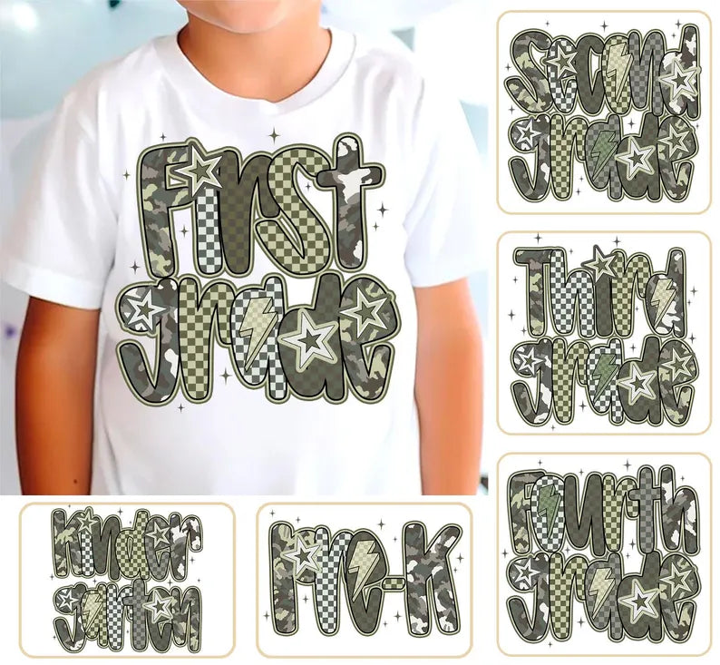 Camo Checkered Grade (MULTI GRADE OPTIONS) Full Color DTF Transfer
