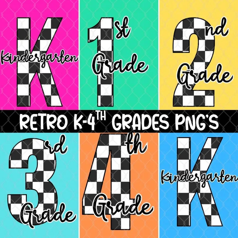 Checkered Grade (MULTI GRADE OPTIONS) Full Color DTF Transfer