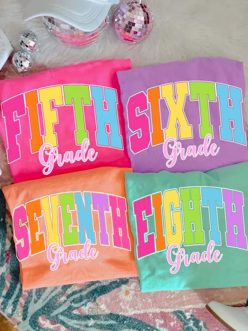 Varsity Rainbow Grade (MULTI GRADE OPTIONS) Full Color DTF Transfer
