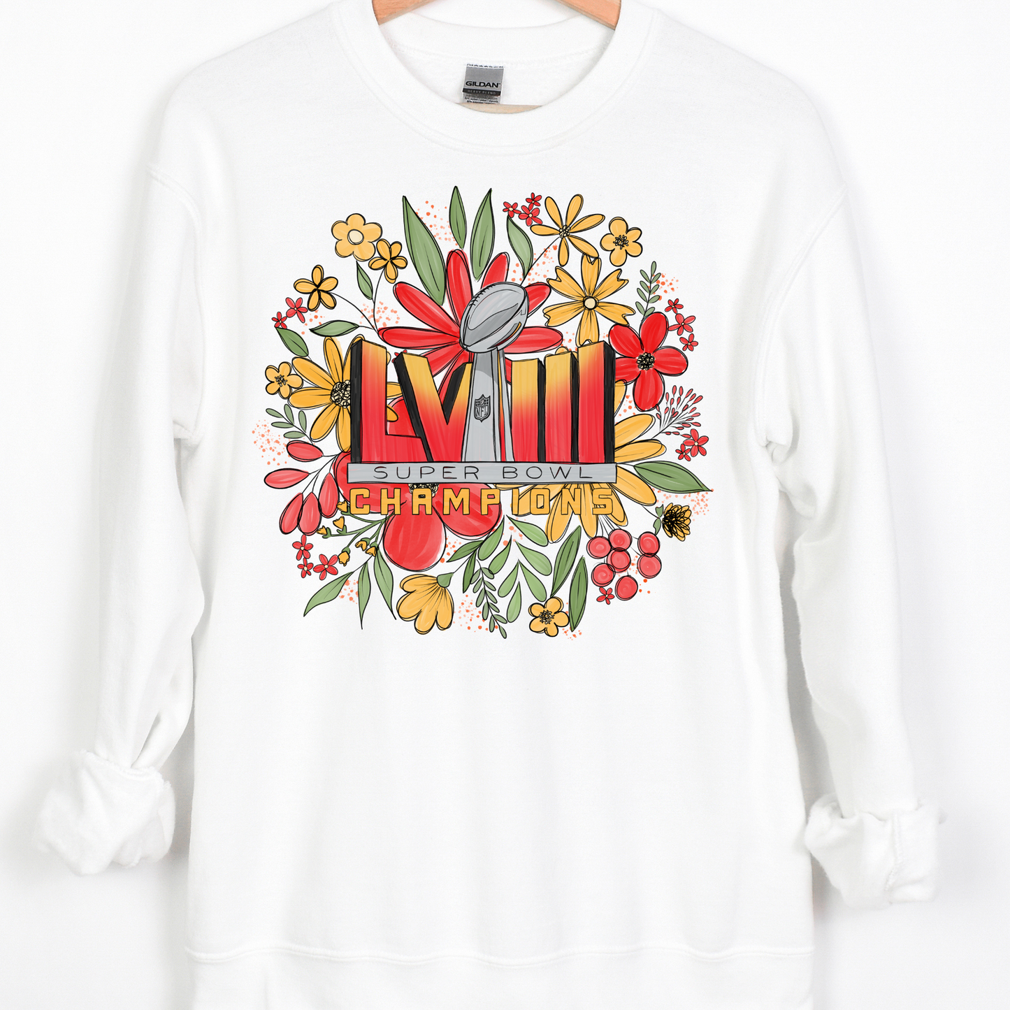 Floral Chiefs Champions KC LVIII Full Color DTF Transfer